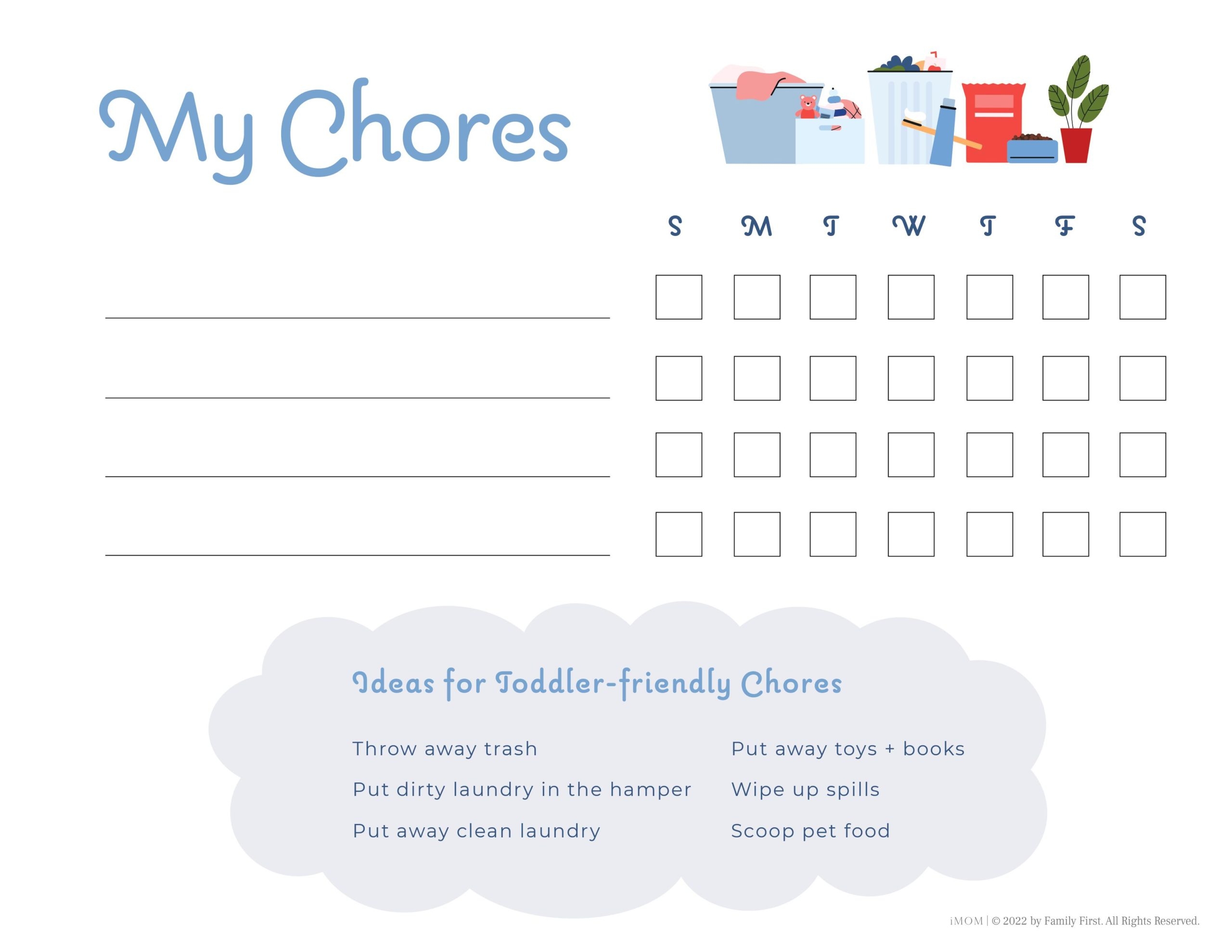 free editable printable chore charts