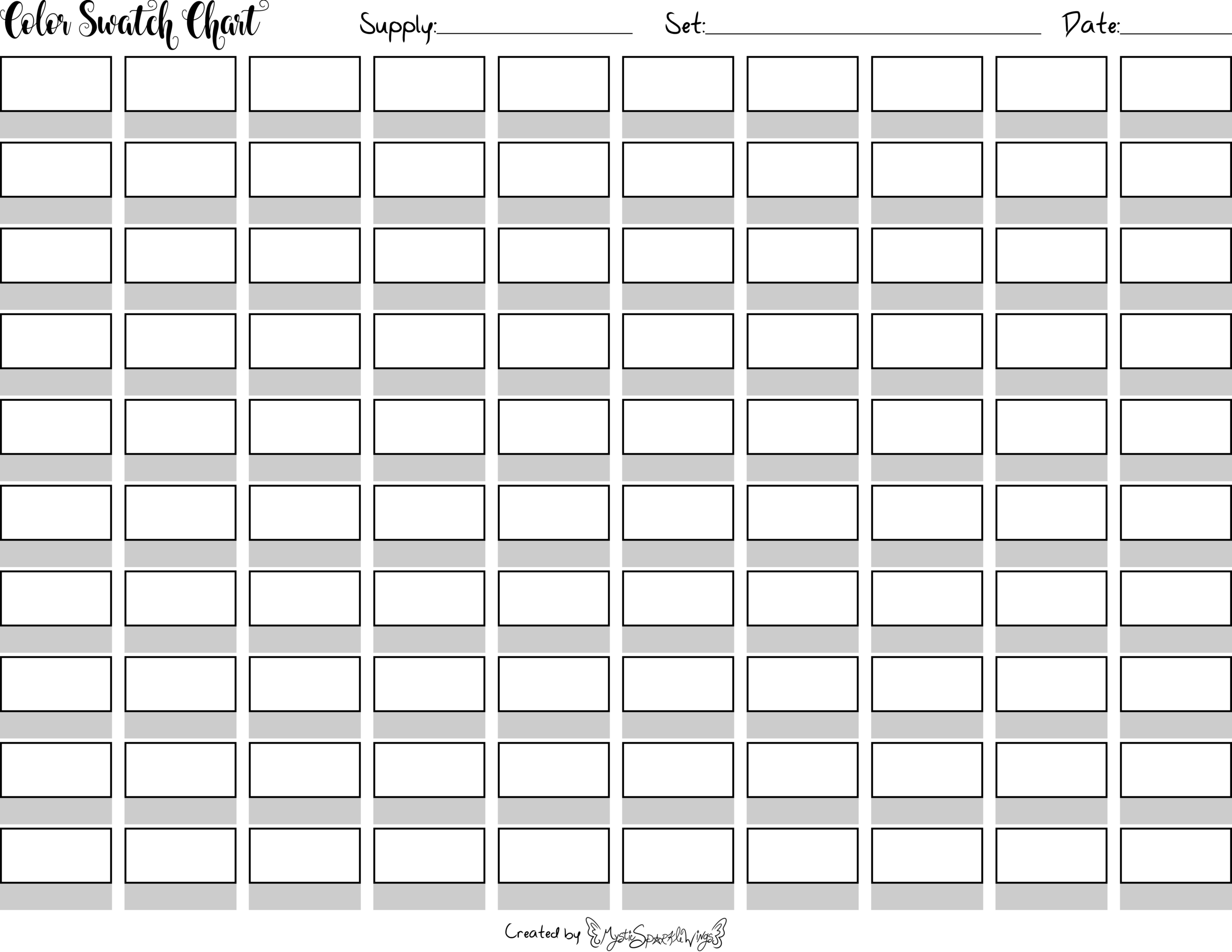 100 Color Swatch Chart No Number Boxes By MysticSparkleWings On DeviantArt