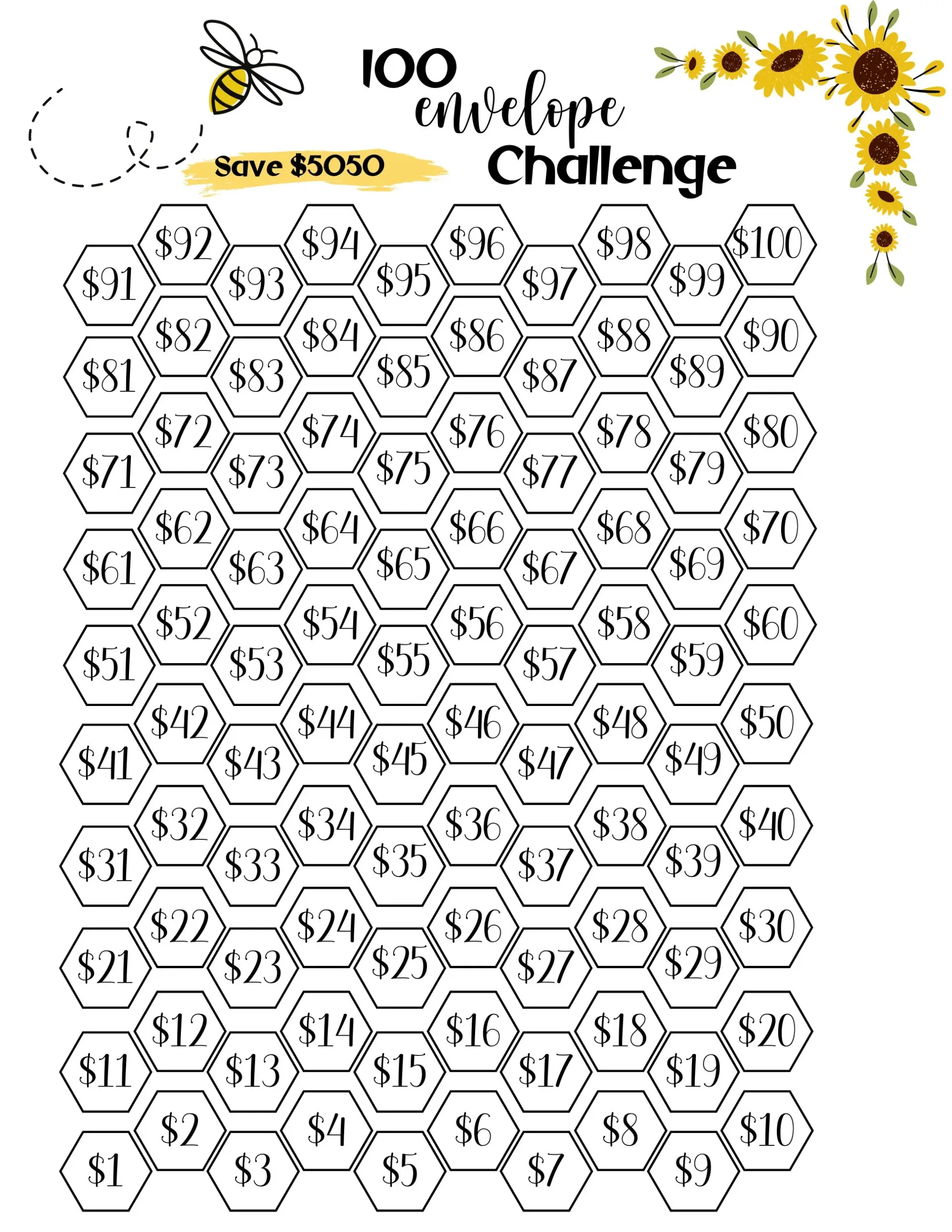 100 Envelope Challenge Tracker Printable Savings Goal Money Challenge Budget Tracker Dave Ramsey Financial Peace Live Like No One Else Etsy