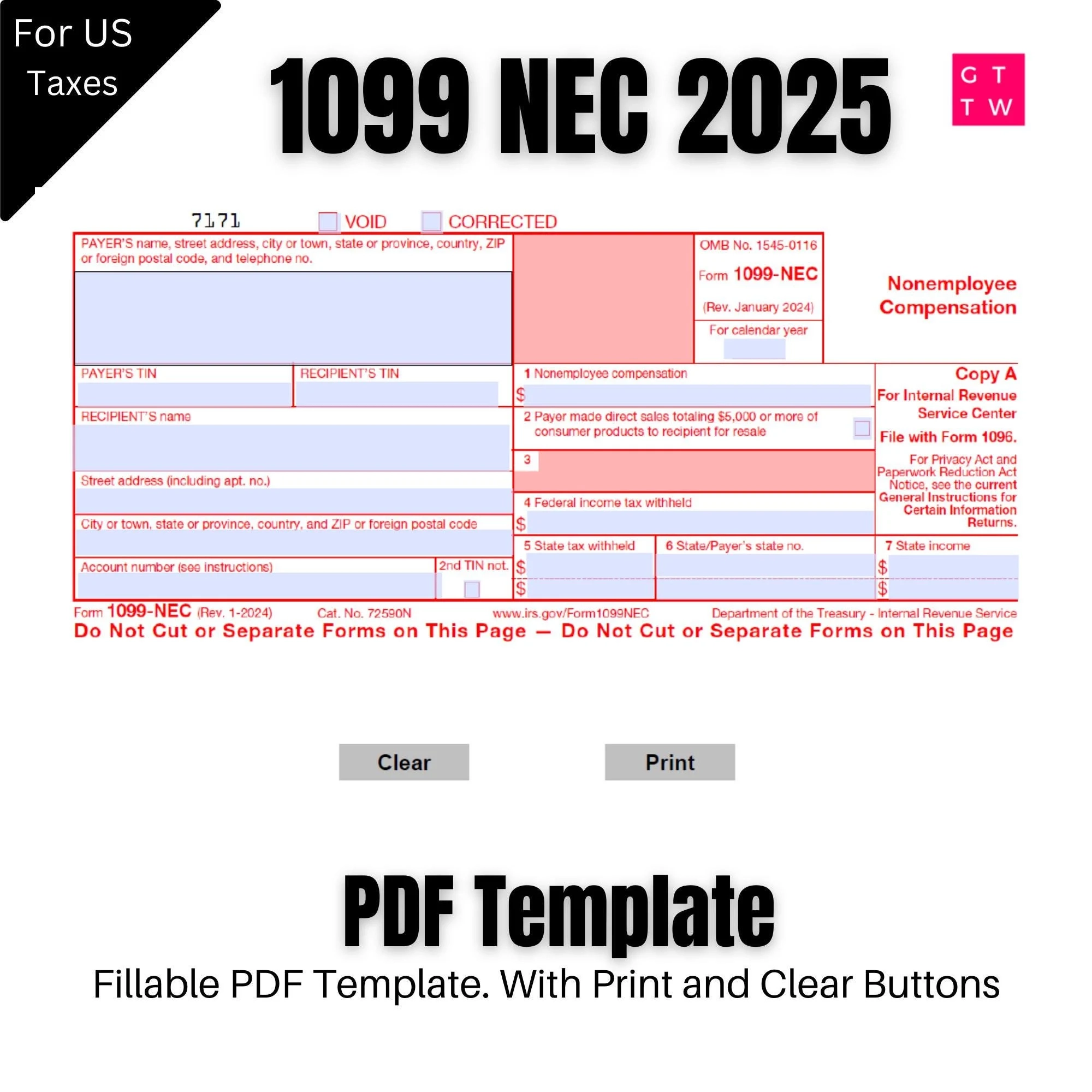 printable 1099 form 2025