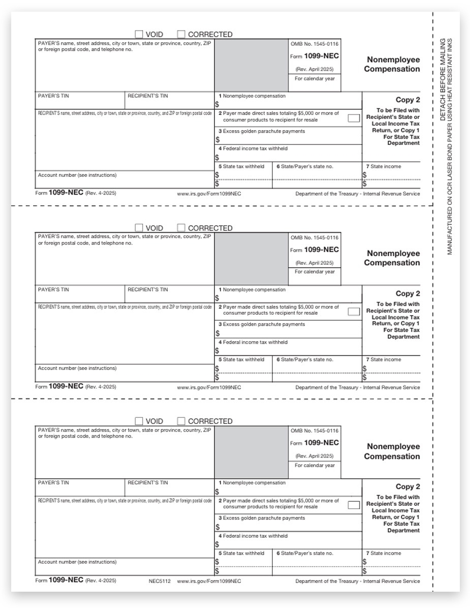 1099 NEC Forms Copy 2 For Payer DiscountTaxForms