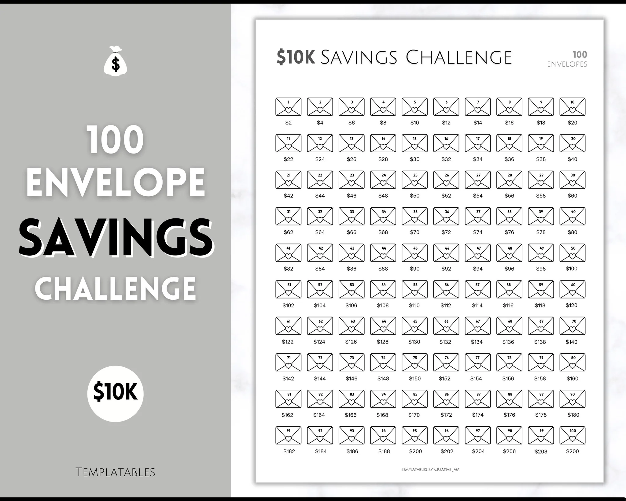 10000 savings challenge printable