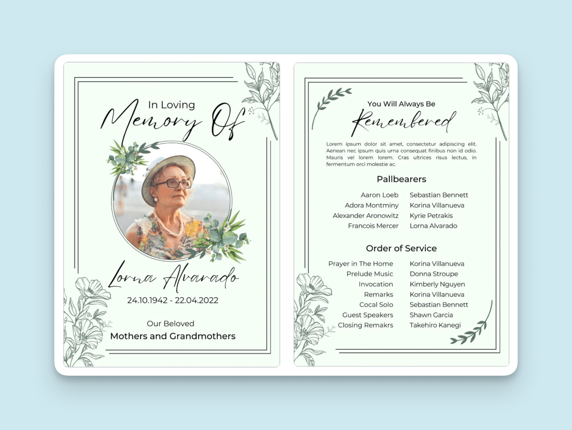 12 Funeral Program Examples Template How To Make The Perfect Program Meadow Memorials