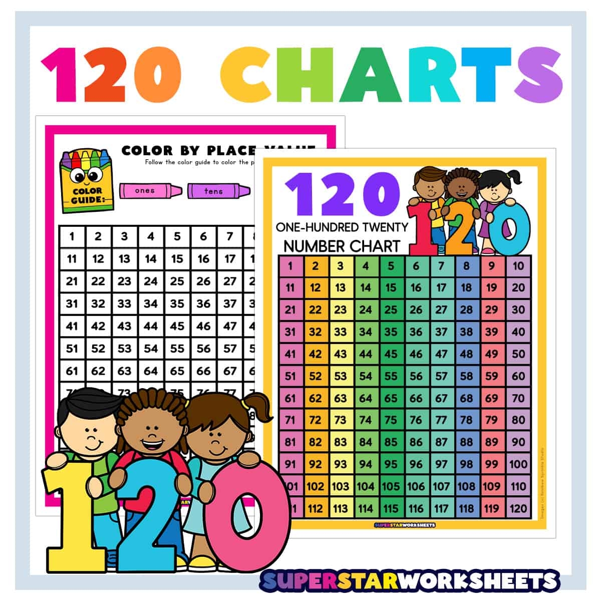 120 Chart Free Printable Superstar Worksheets