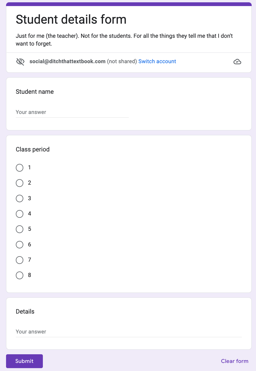 printable google form