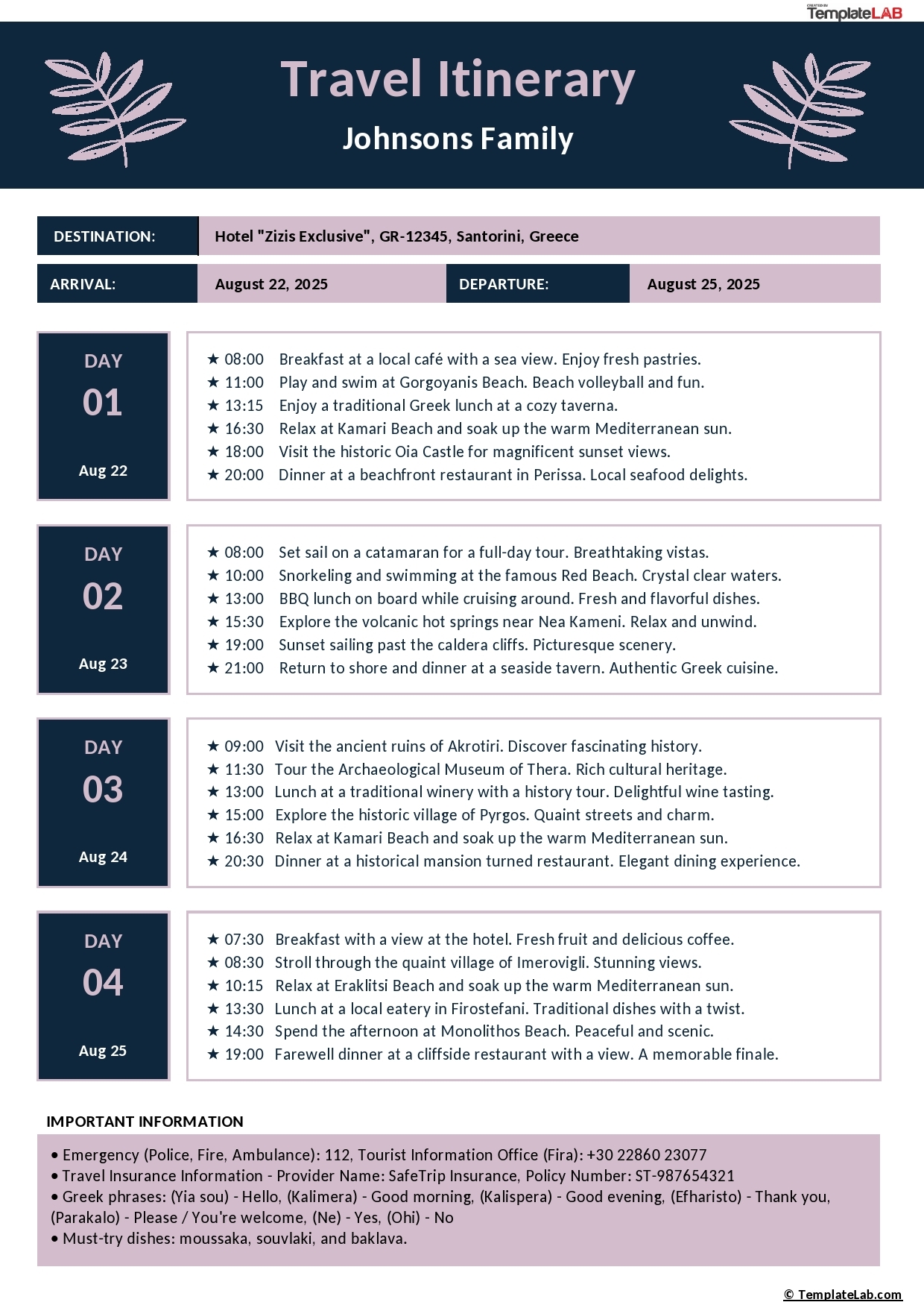 16 Best Travel Itinerary Templates Word Excel PDF 