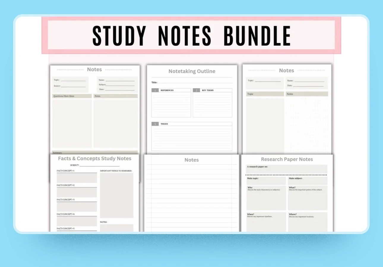 templates for note taking
