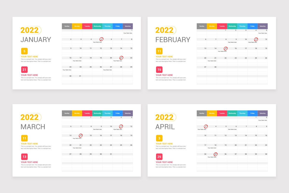 2022 Calendar Google Slides Template Nulivo Market
