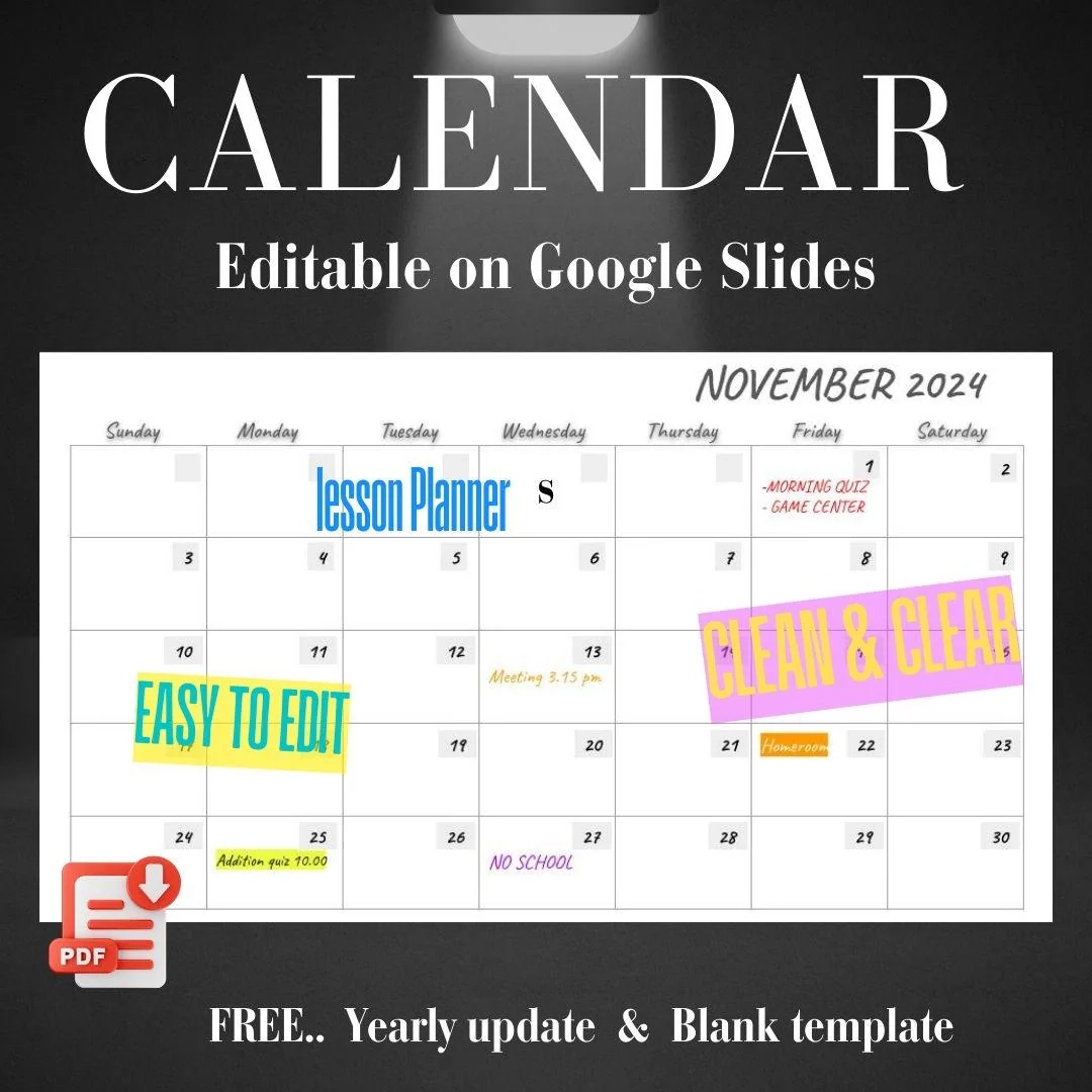 2025 2026 Monthly Calendar Google Slides Template A4 Landscape digital Download Etsy