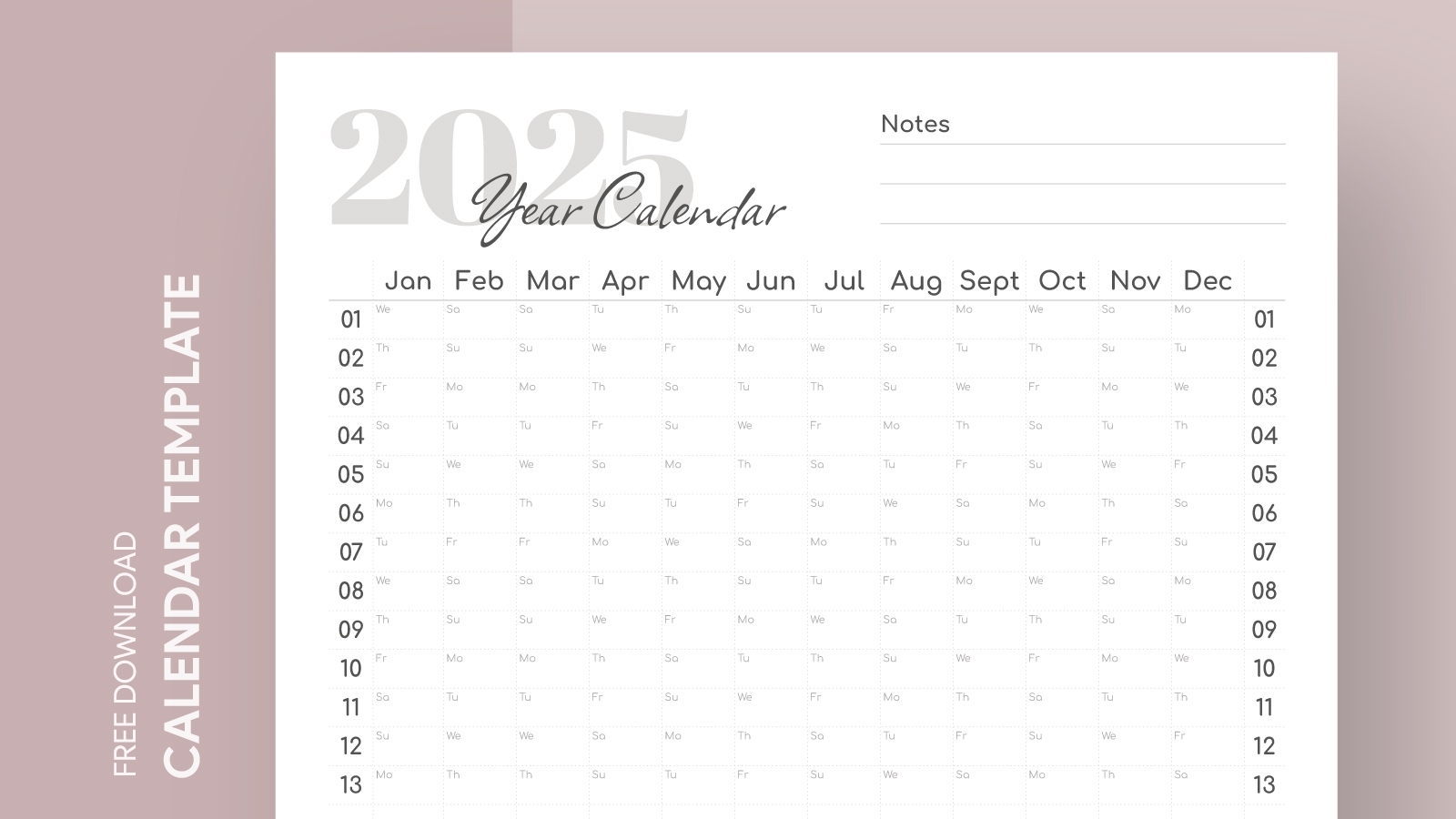google docs calendar template 2025