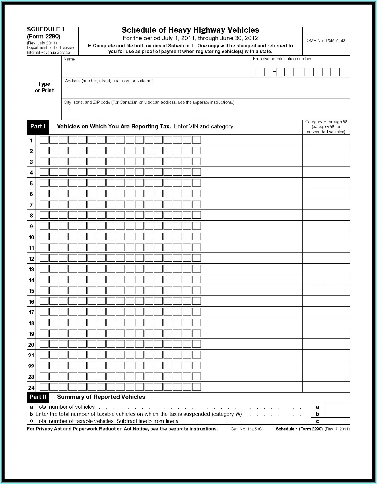 2290 Printable Form Printable Party Favors