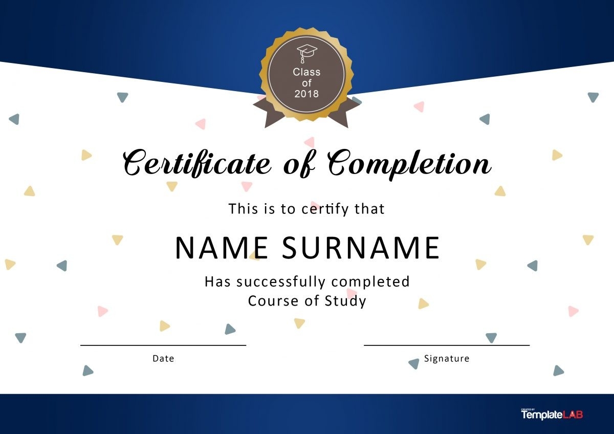 23 Free Certificate Of Completion Templates Word PowerPoint