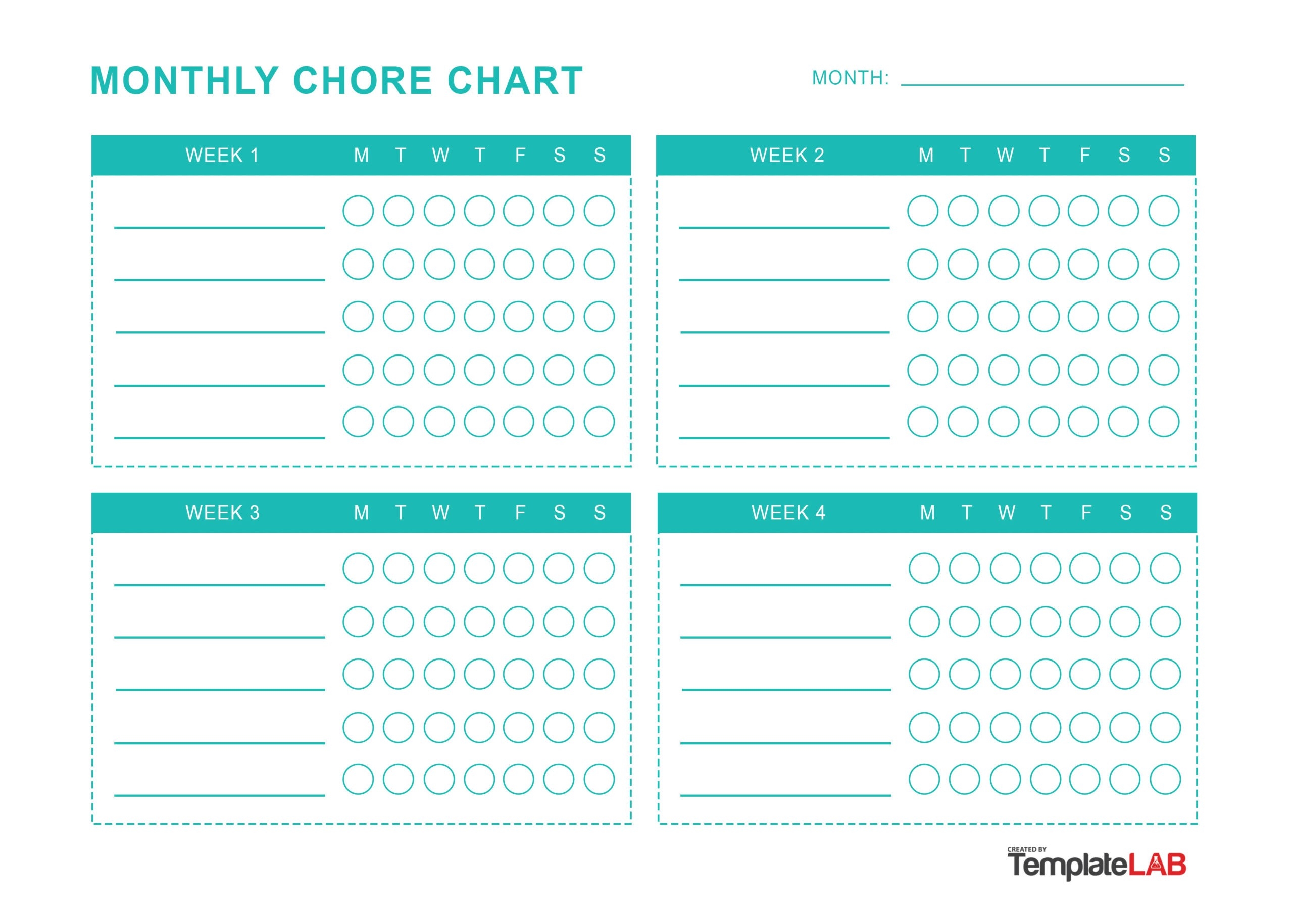 23 FREE Chore Chart Templates For Kids TemplateLab