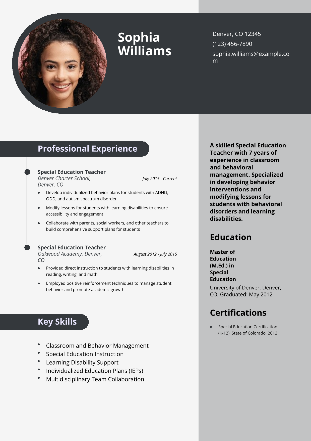 25 Best Special Education Teacher Resume Examples And Templates For 2026 ResumeBuilder