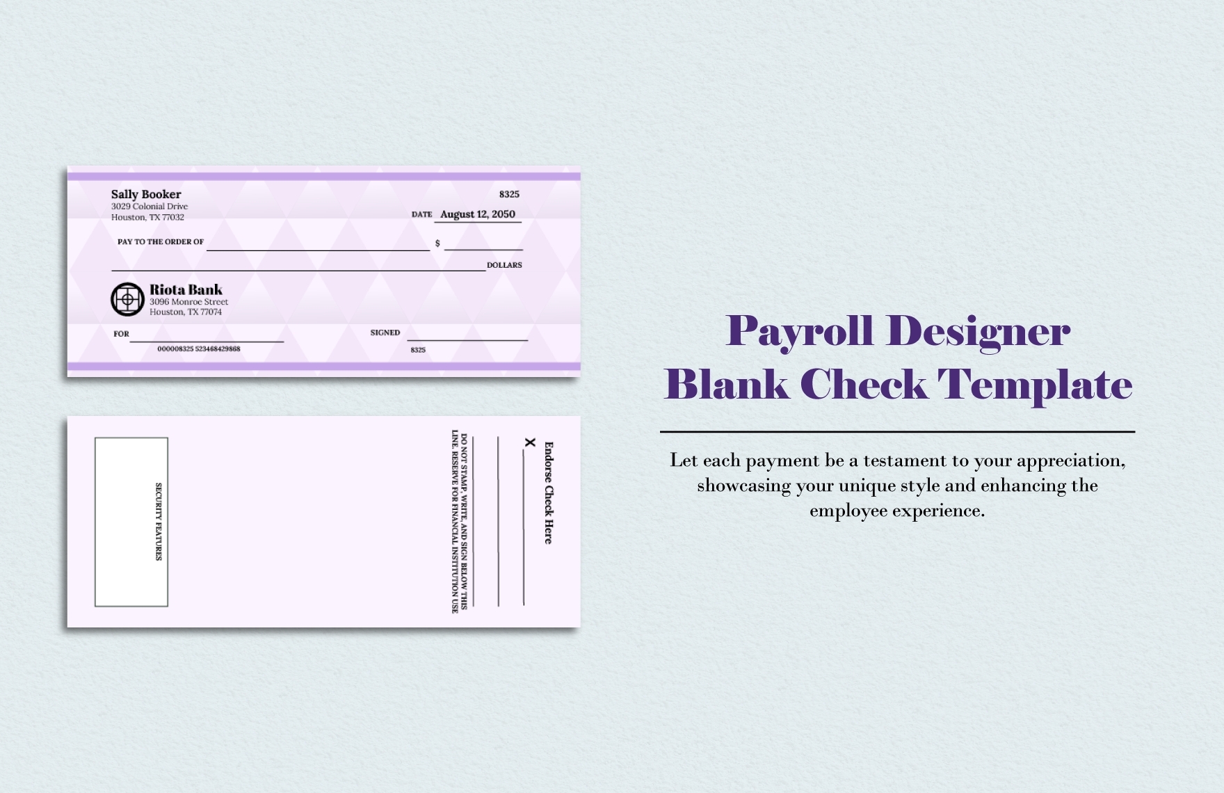 blank check template word