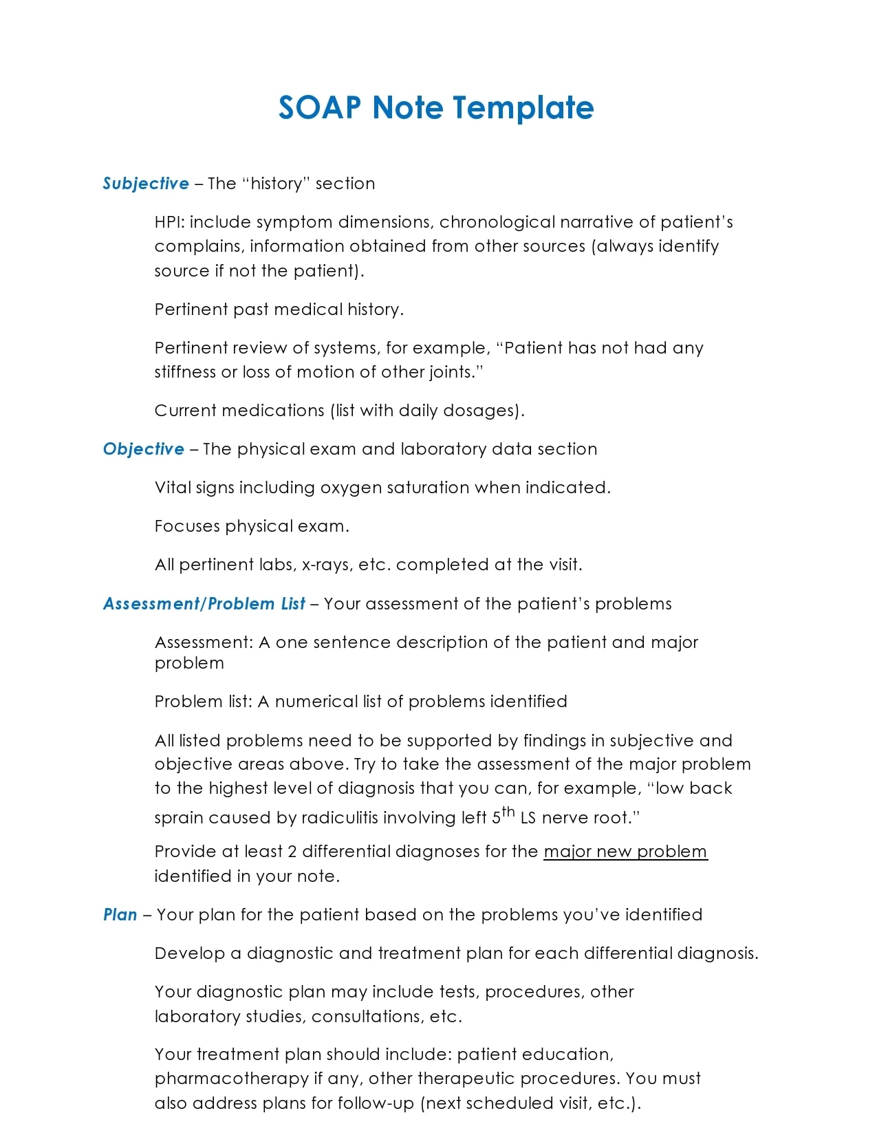 30 Blank SOAP Note Templates Examples TemplateArchive