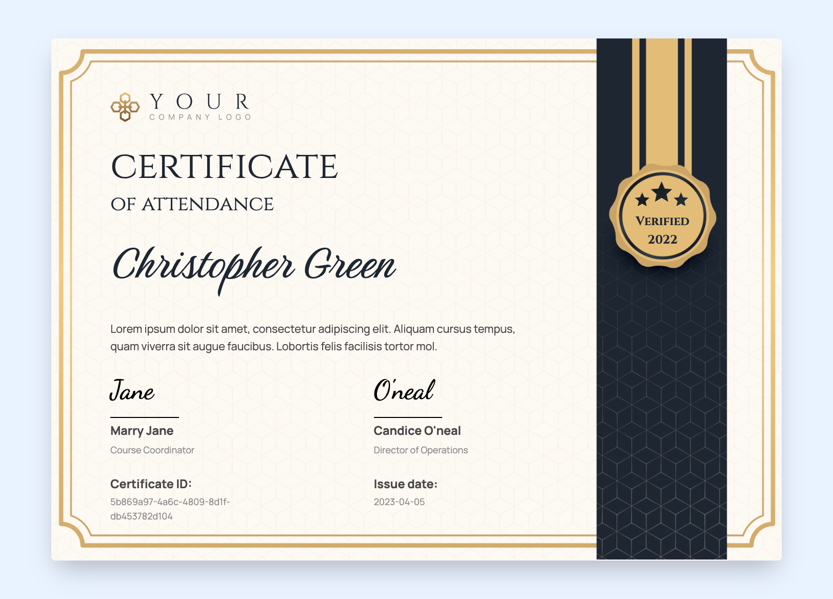 free attendance certificate templates