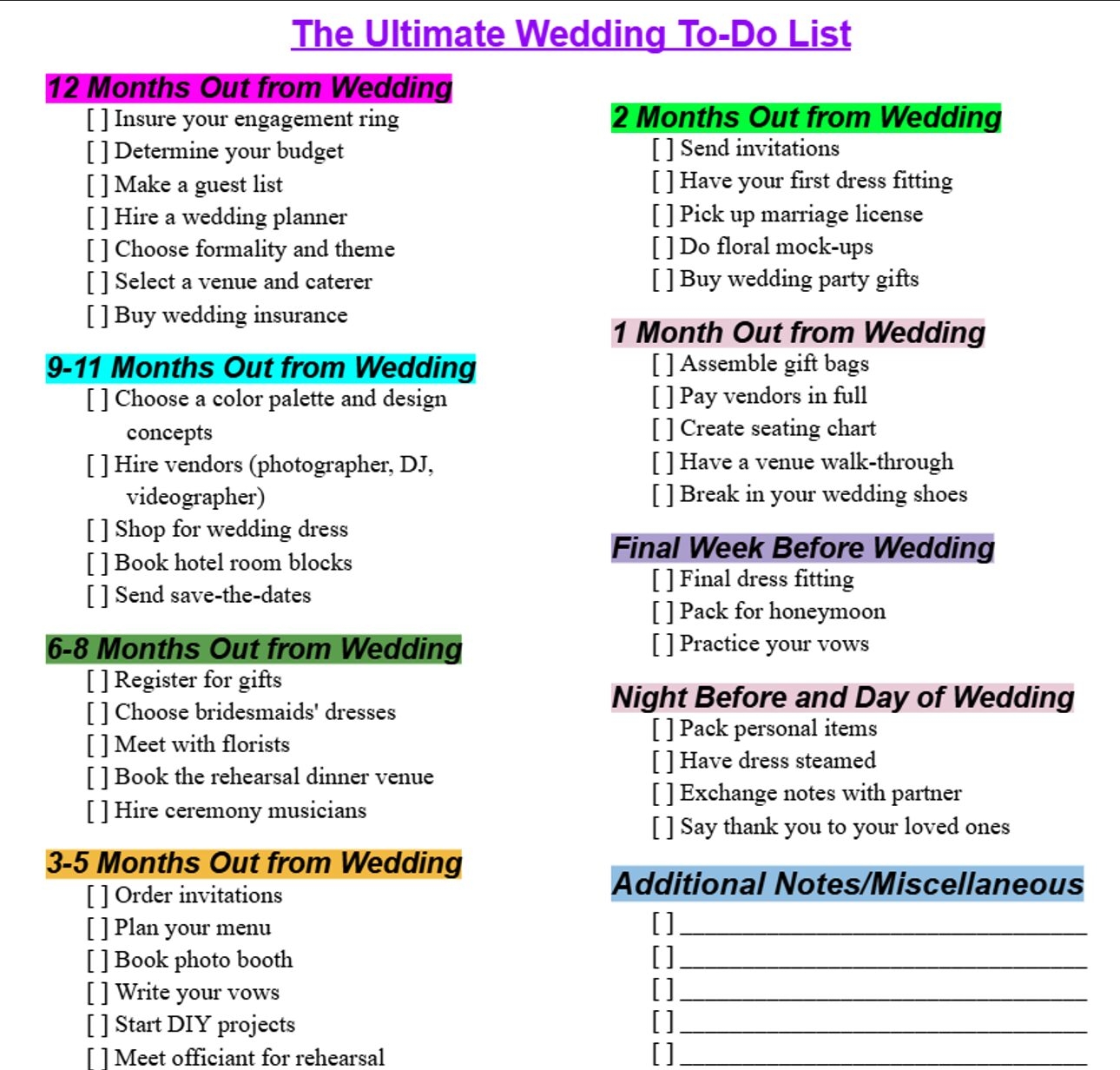 to do list examples