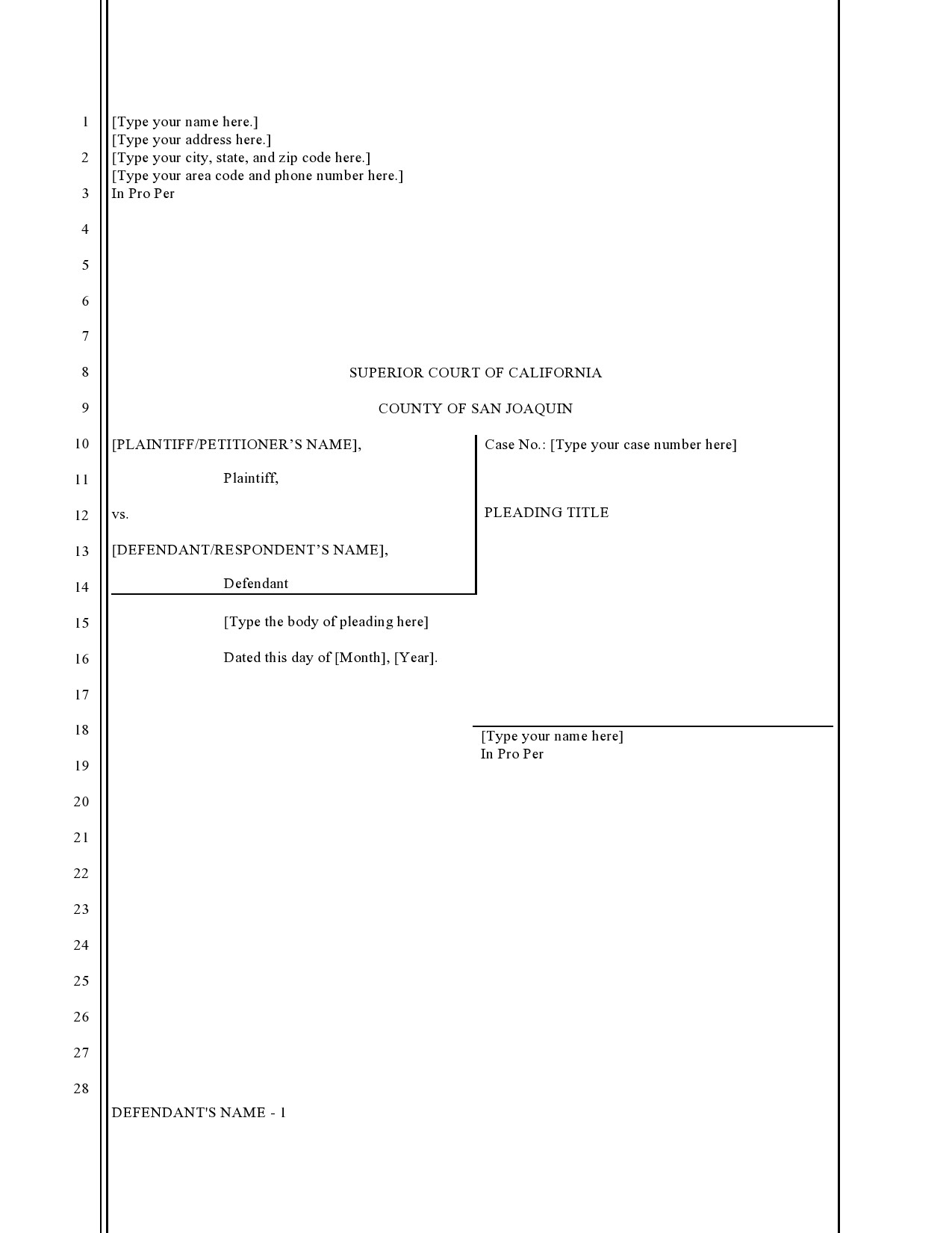 36 Free Pleading Paper Templates Word PDF TemplateLab