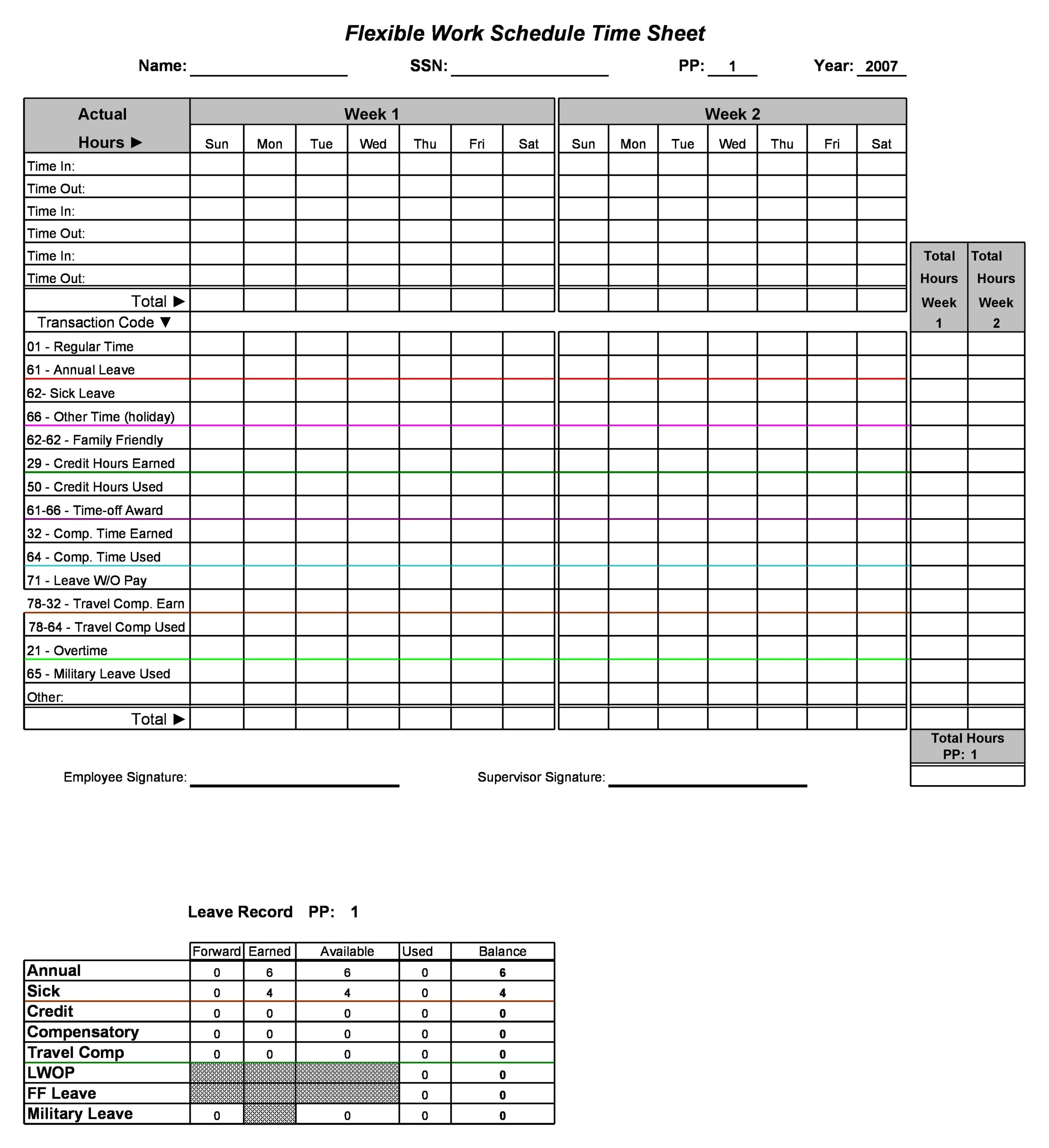 work schedule template word