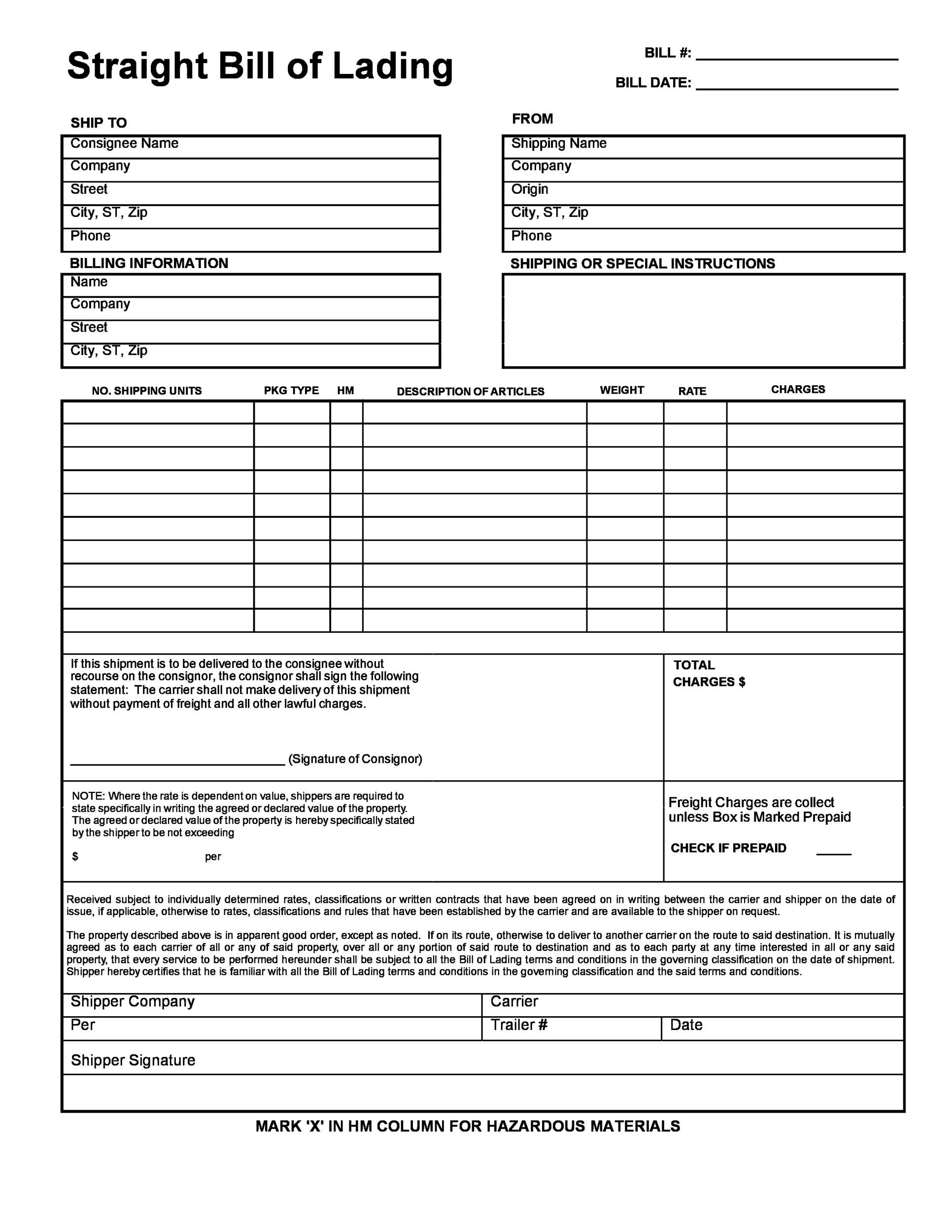 printable bol form