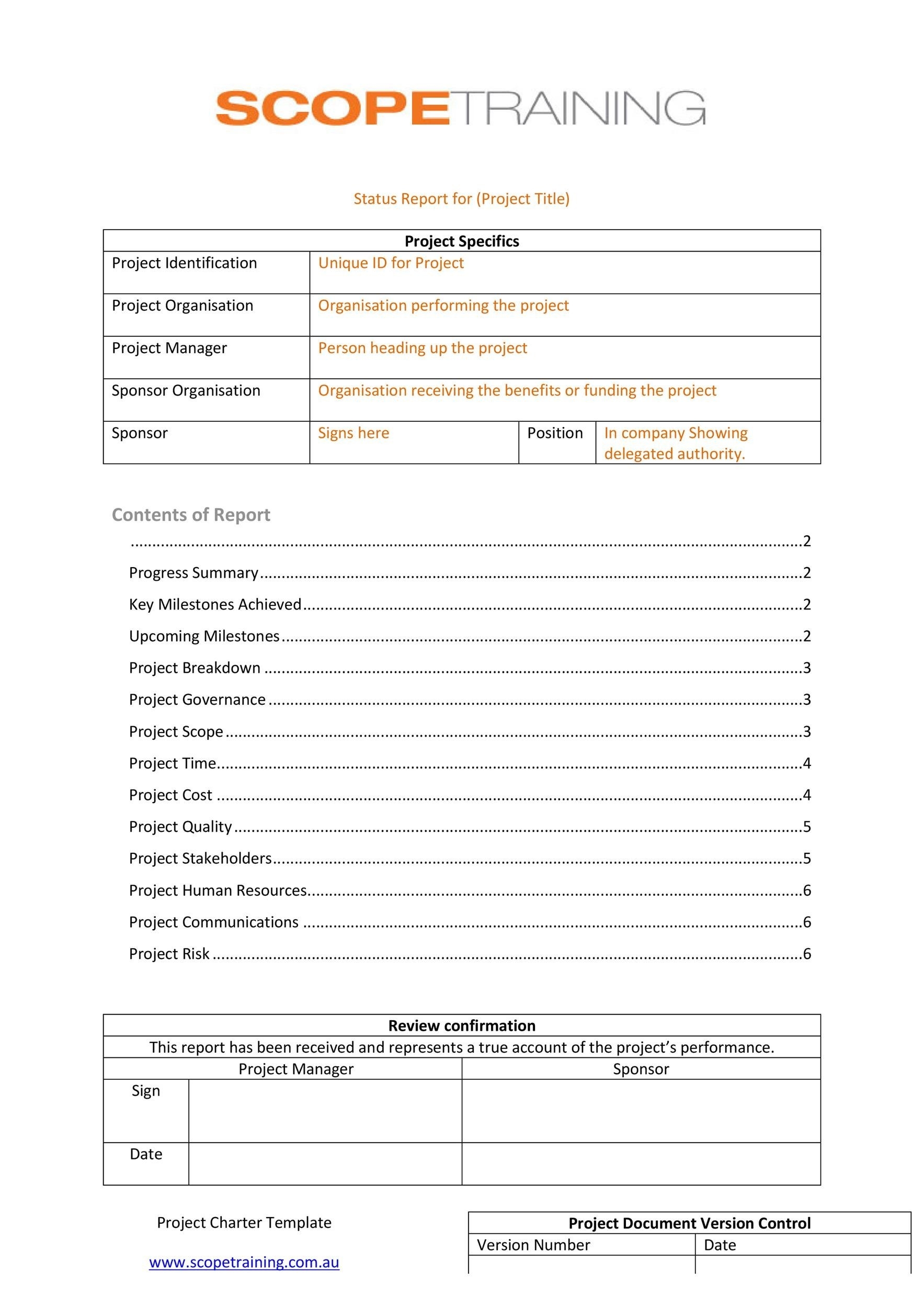 40 Project Status Report Templates Word Excel PPT TemplateLab