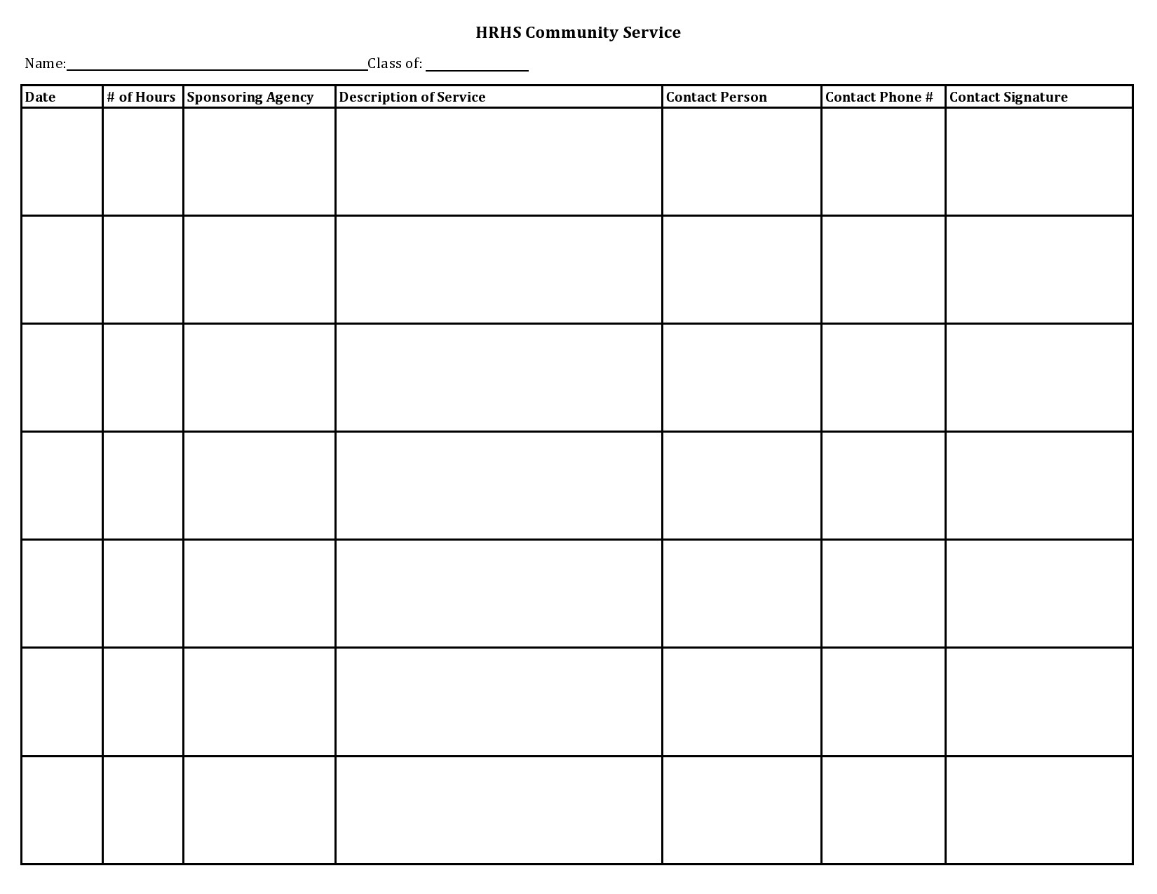 44 Printable Community Service Forms MS Word TemplateLab