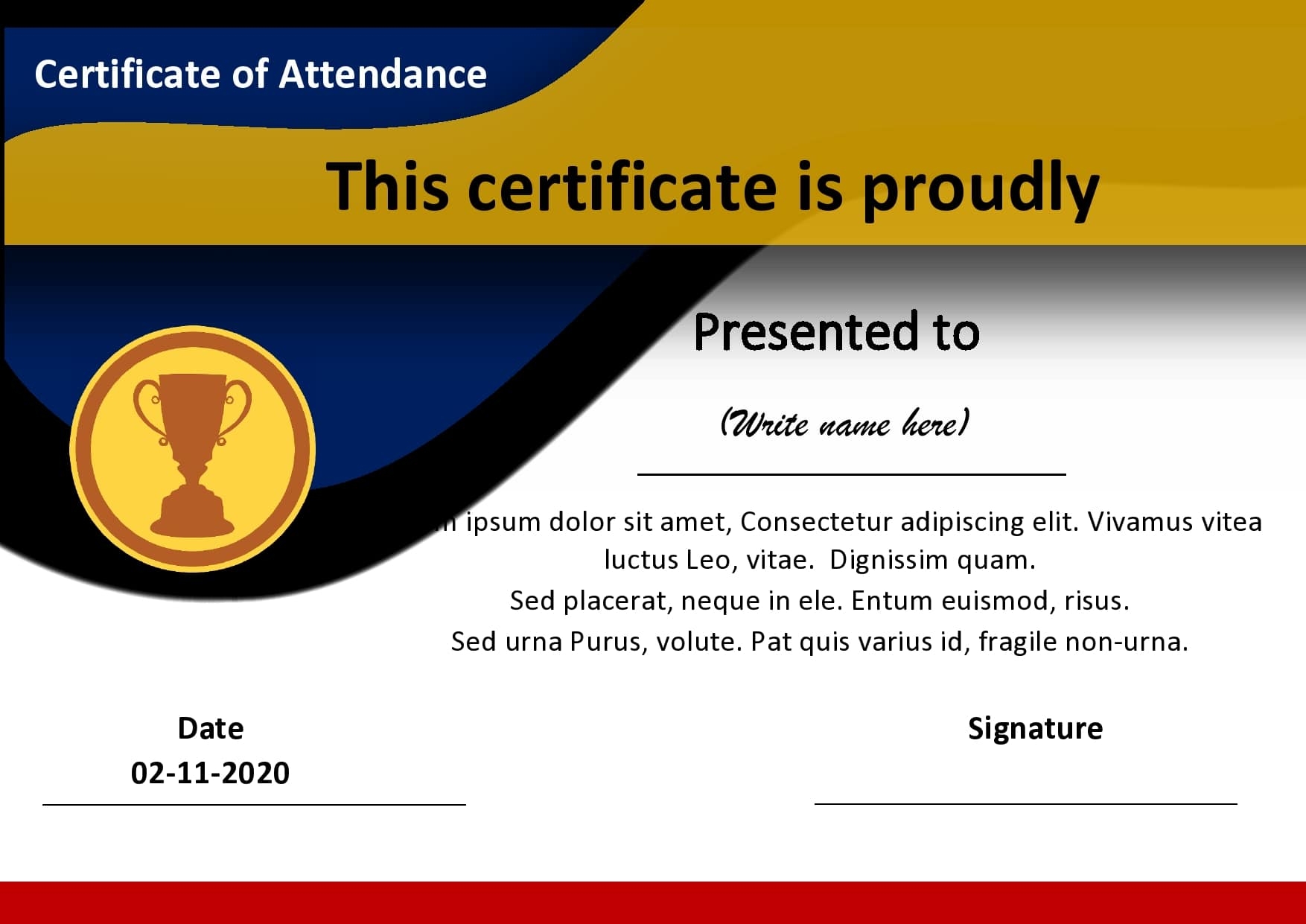 49 Free Certificates Of Attendance Templates Word 