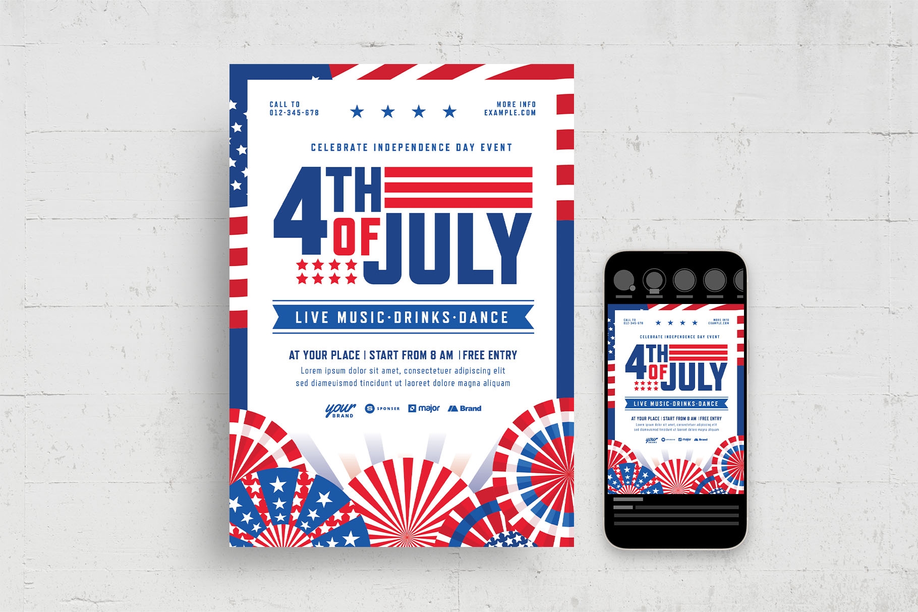 4th Of July Flyer Template PSD AI Vector BrandPacks