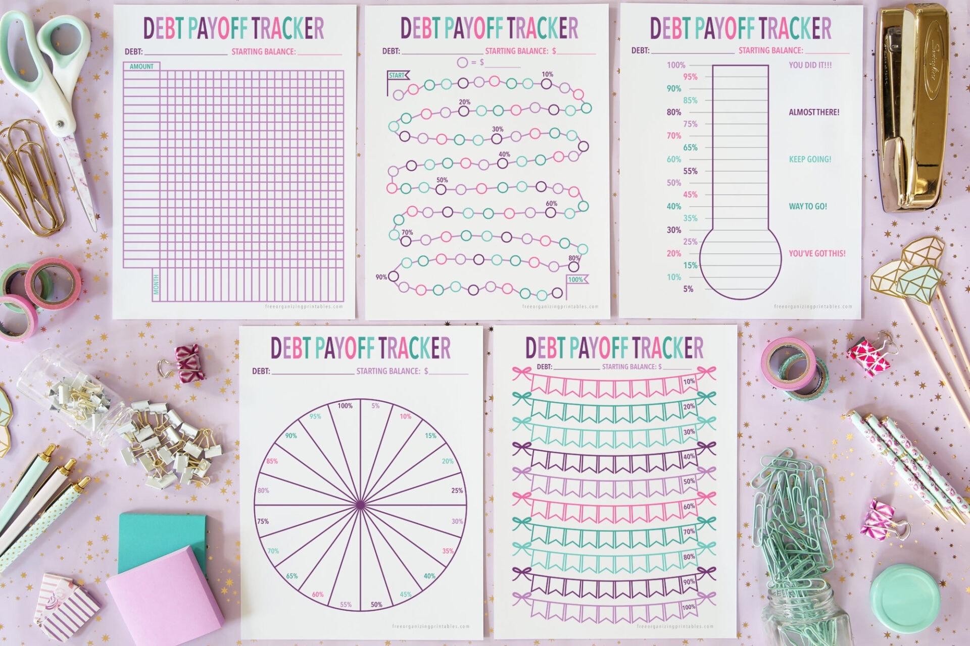 free printable debt free charts pdf