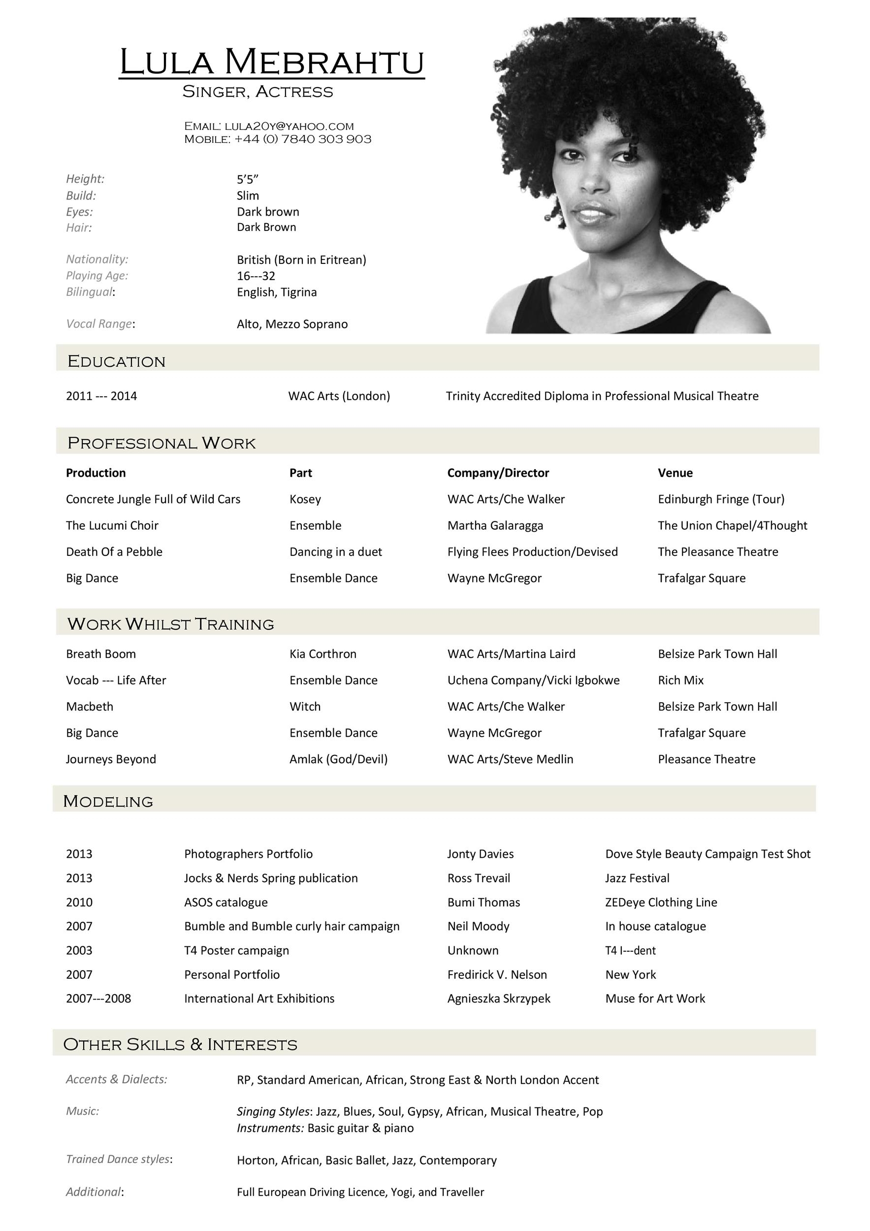 50 FREE Acting Resume Templates Word Google Docs TemplateLab