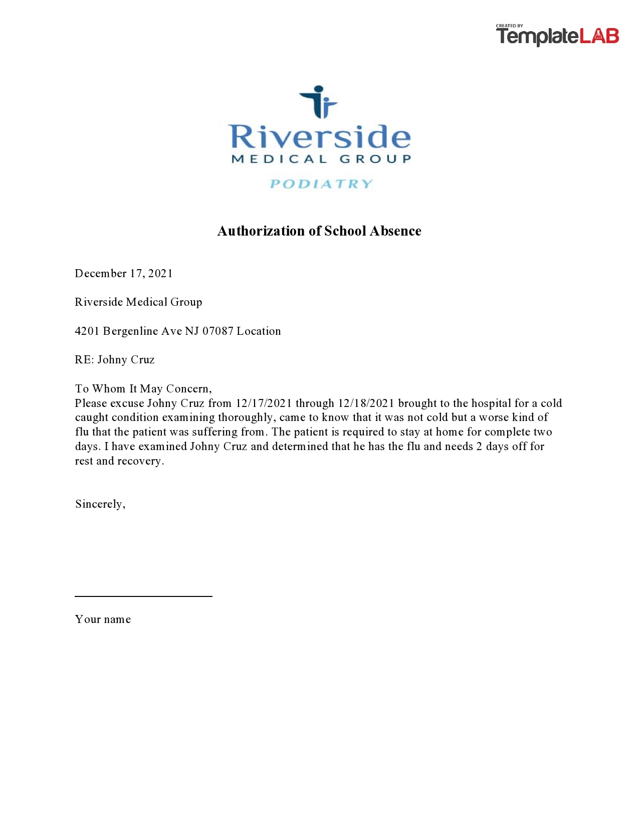 50 Free Doctor Note Templates for Work Or School 