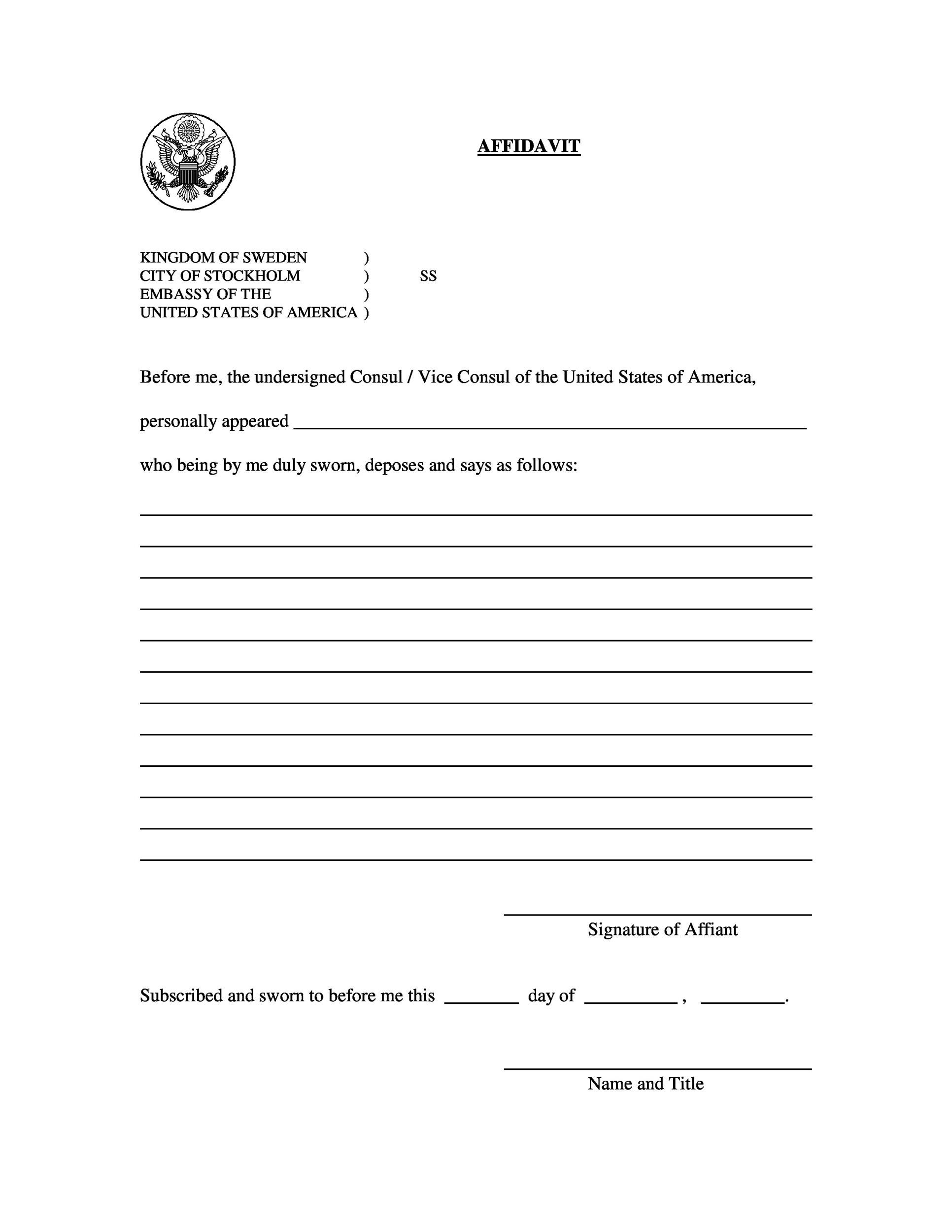free printable affidavit form pdf