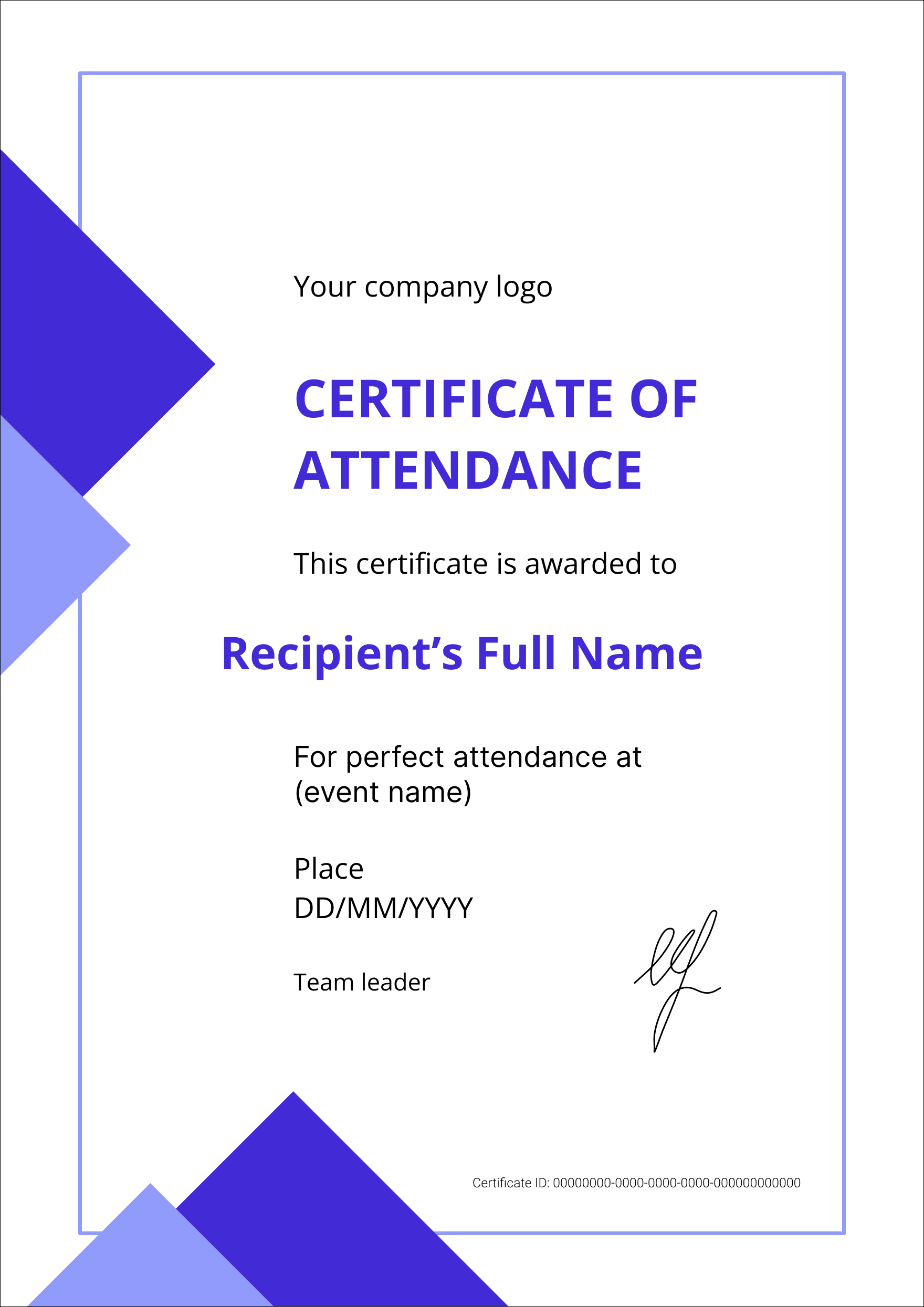8 FREE Attendance Certificate Templates Virtualbadge io
