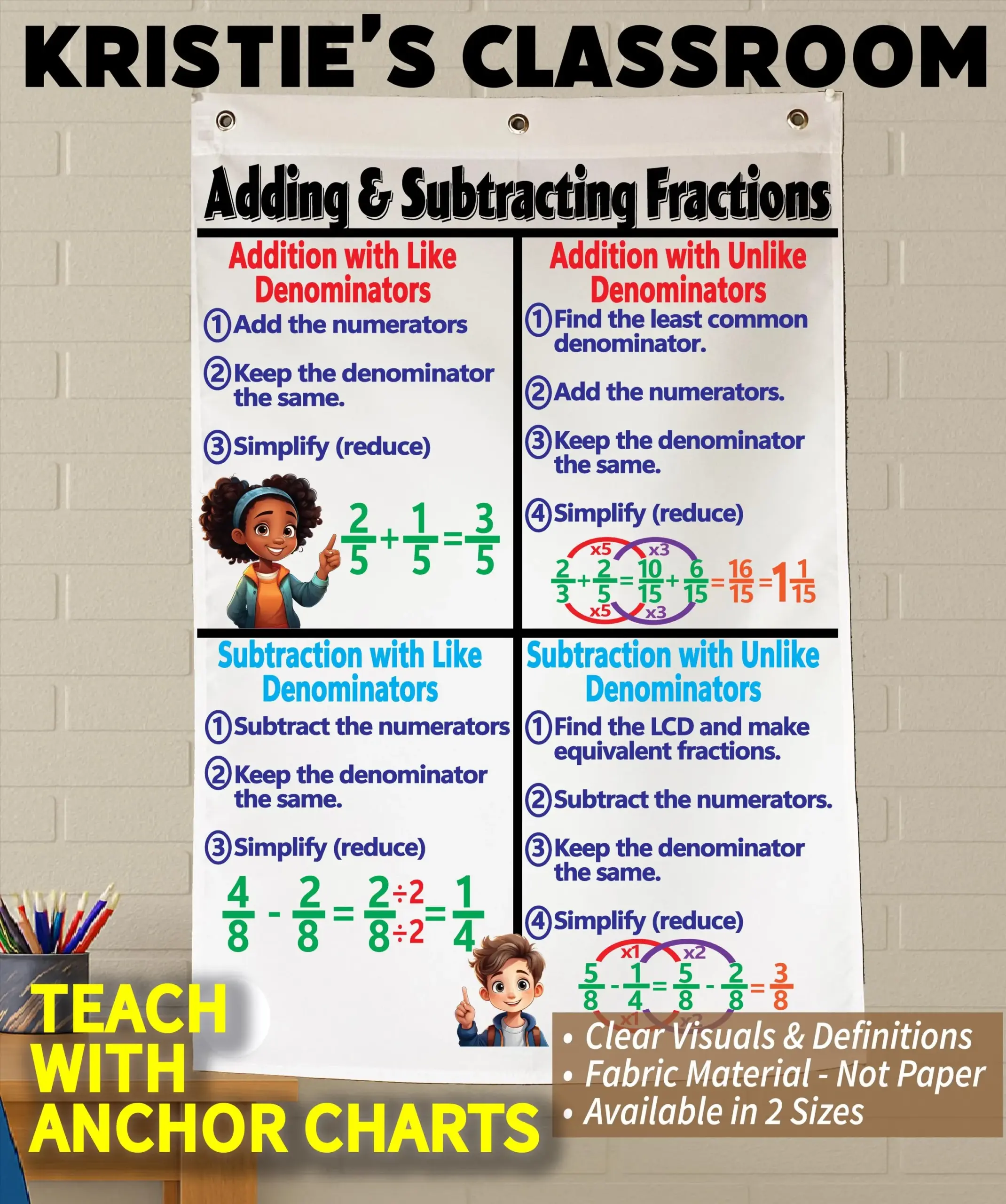 adding and subtracting chart