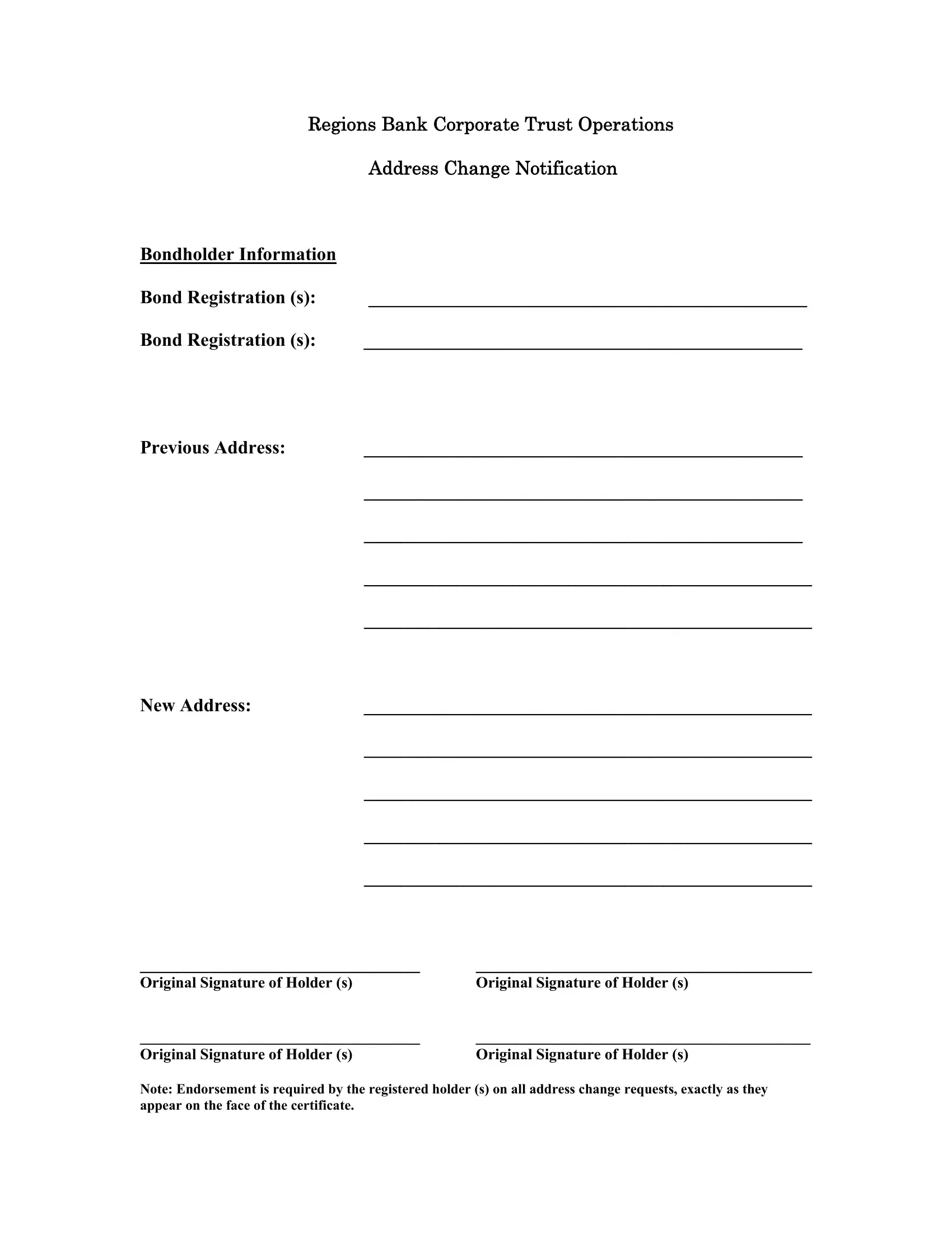 Address Change Form Fill Out Printable PDF Forms Online