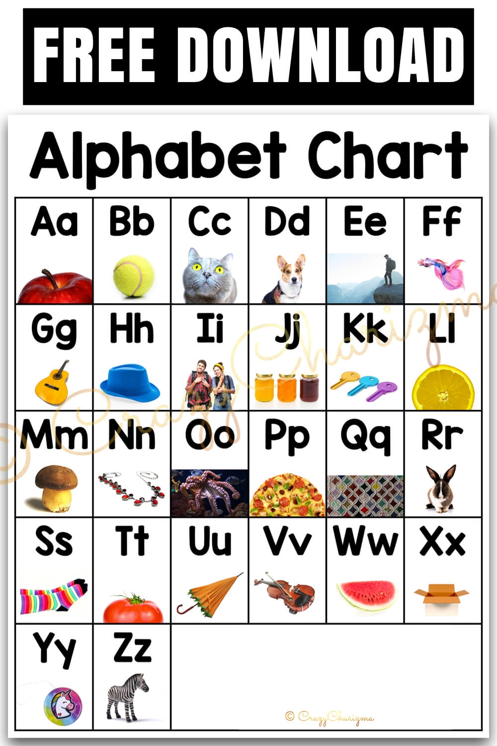 free printable abc chart