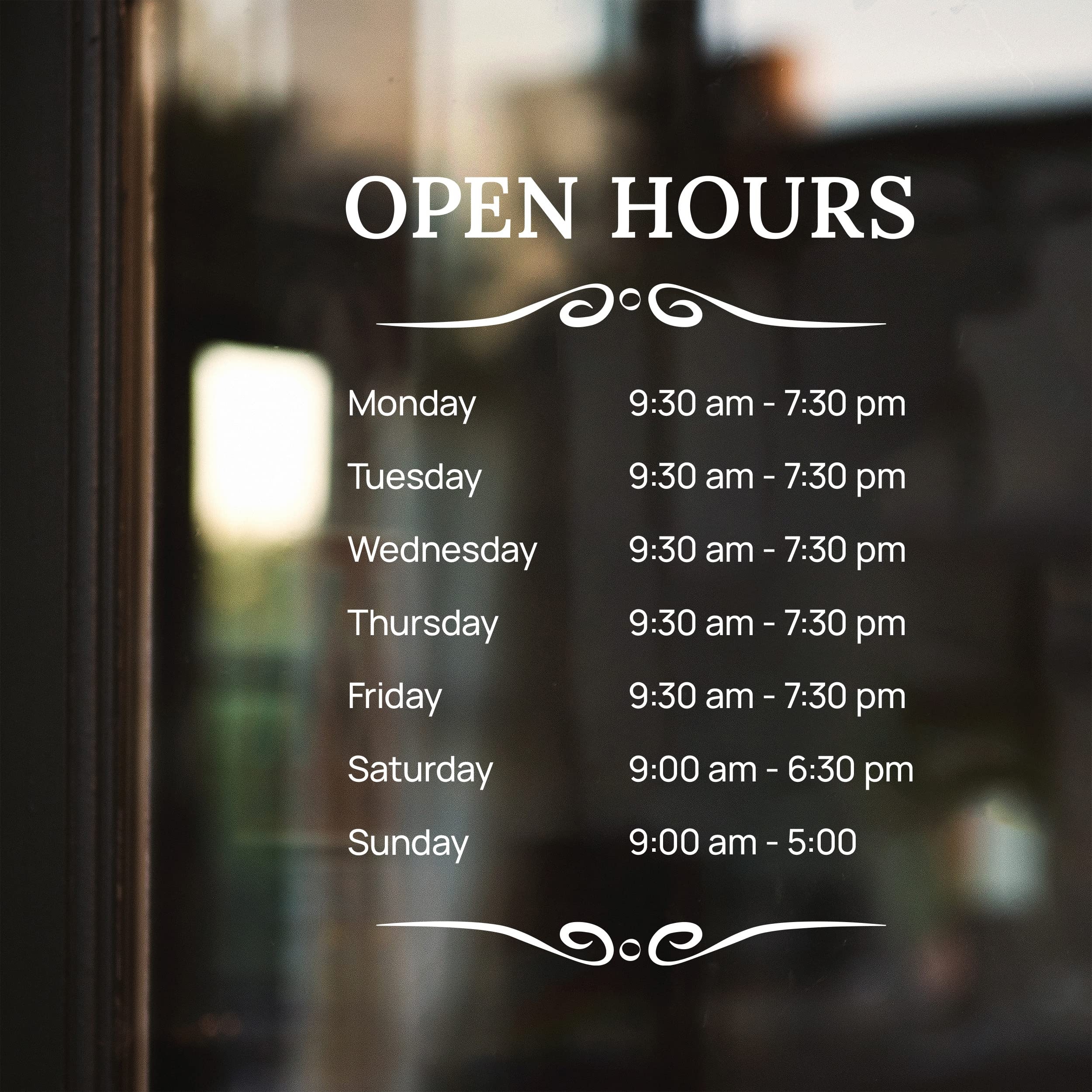 Amazon Personalized Hours Of Operation Signs For Business Custom Business Hours Sign For Office Storefront Window Glass Door Vinyl Window Sticker Store Door Sign Indoor Outdoor Use Made