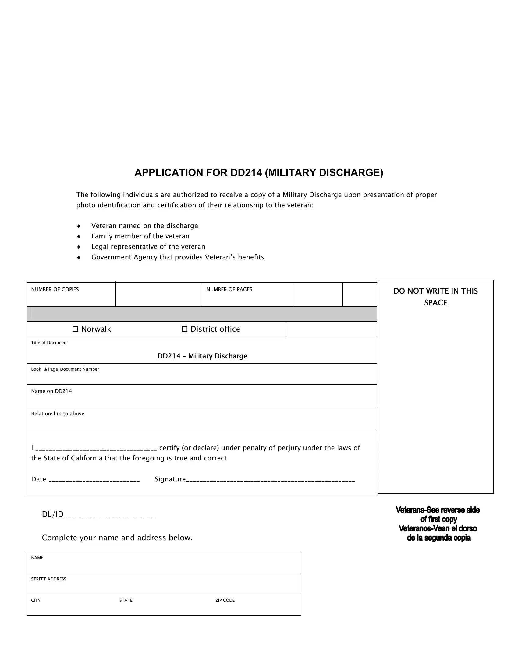 Applicant Form Dd 214 Fill Out Printable PDF Forms