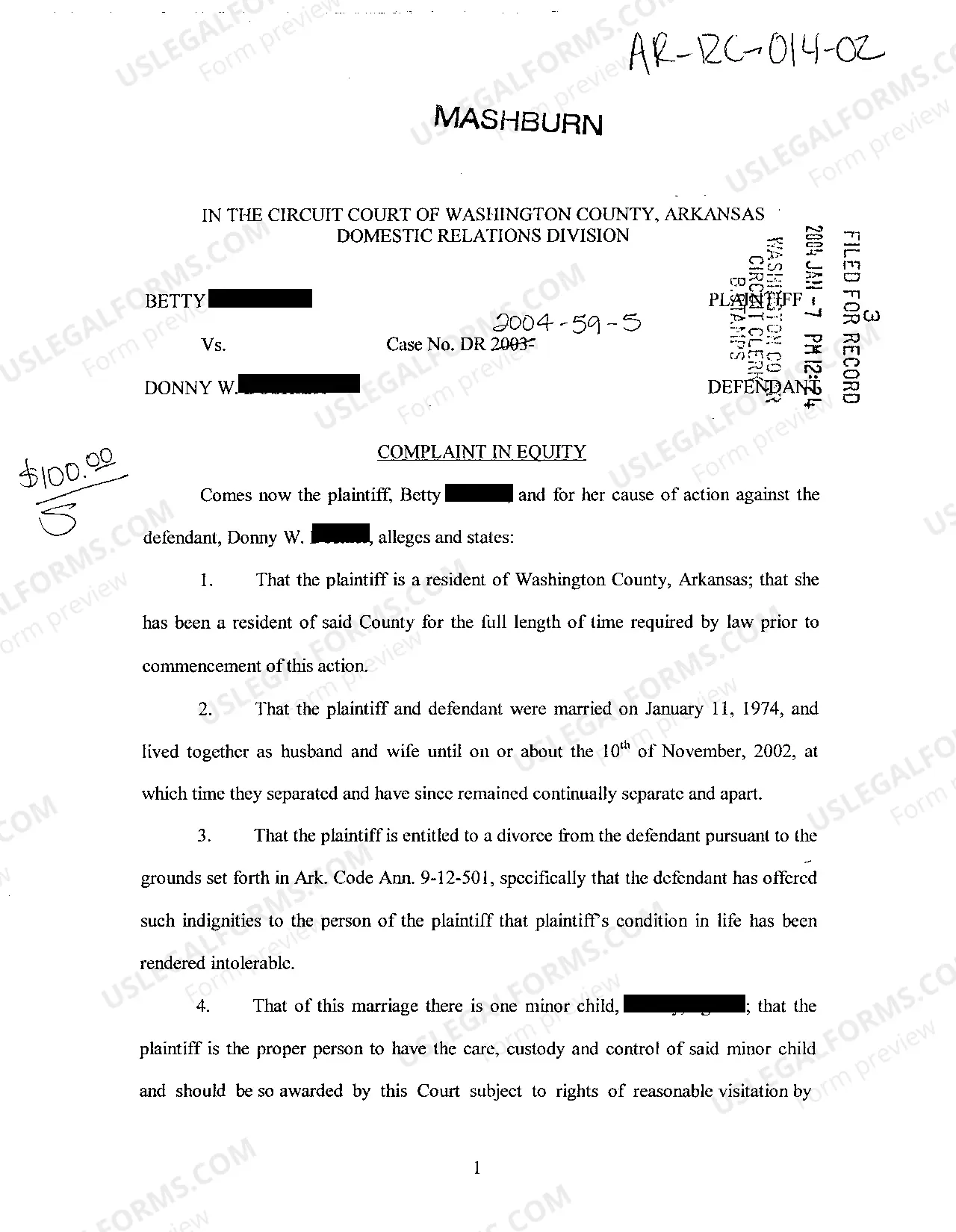 Arkansas Divorce Forms Pdf US Legal Forms