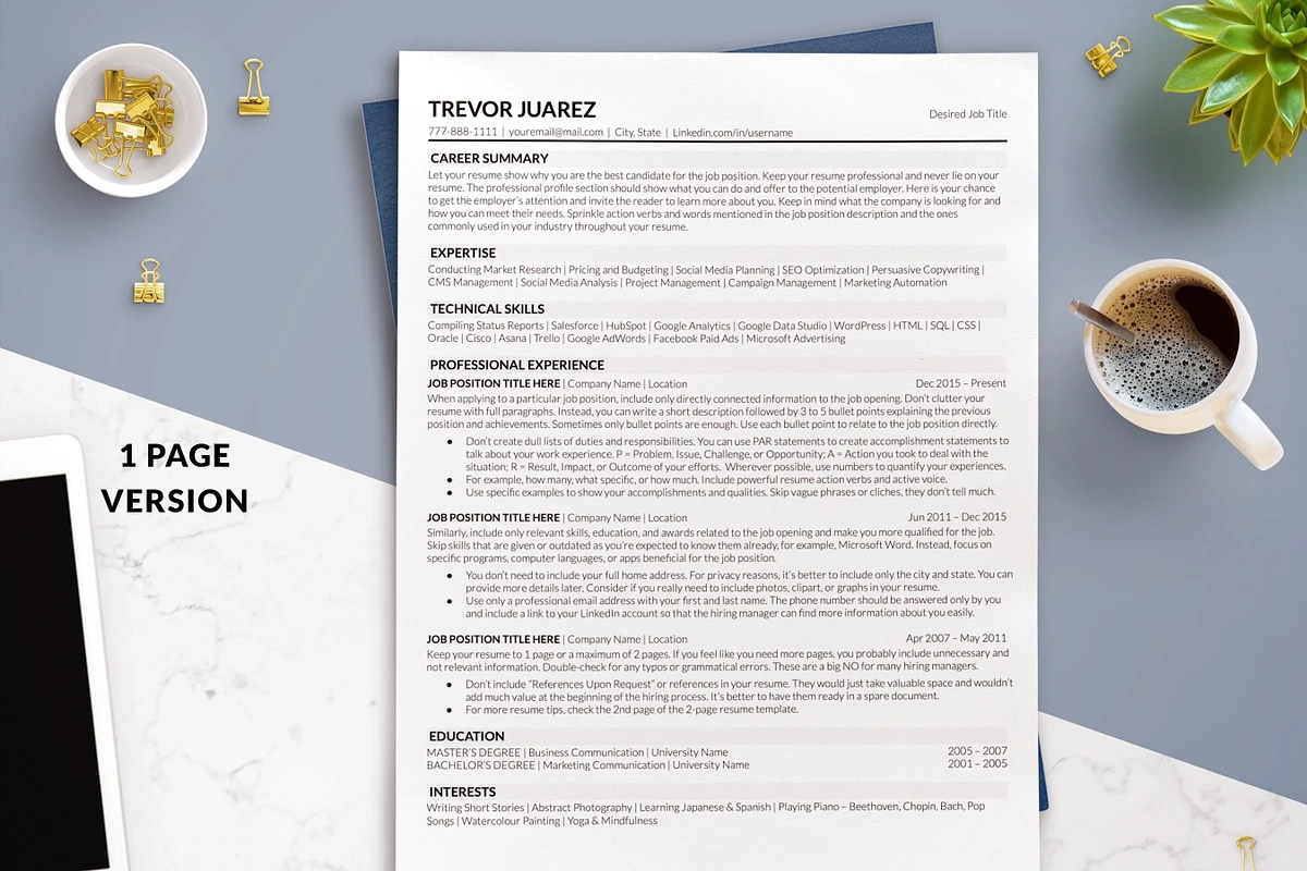 ATS Resume Template For Google Docs