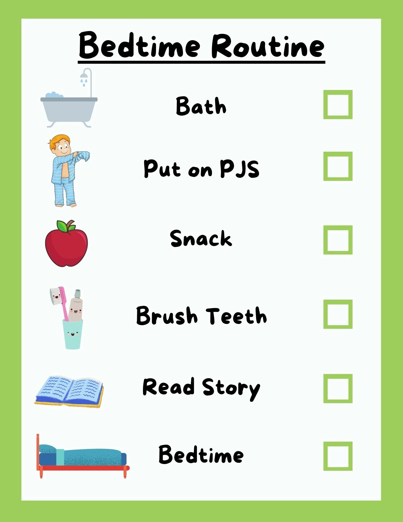 Bedtime Routine Chart Instant Download Printable Kids Sleep Montessori Toddler Children s Schedule Sleep Routine Nighttime Checklist Etsy Israel