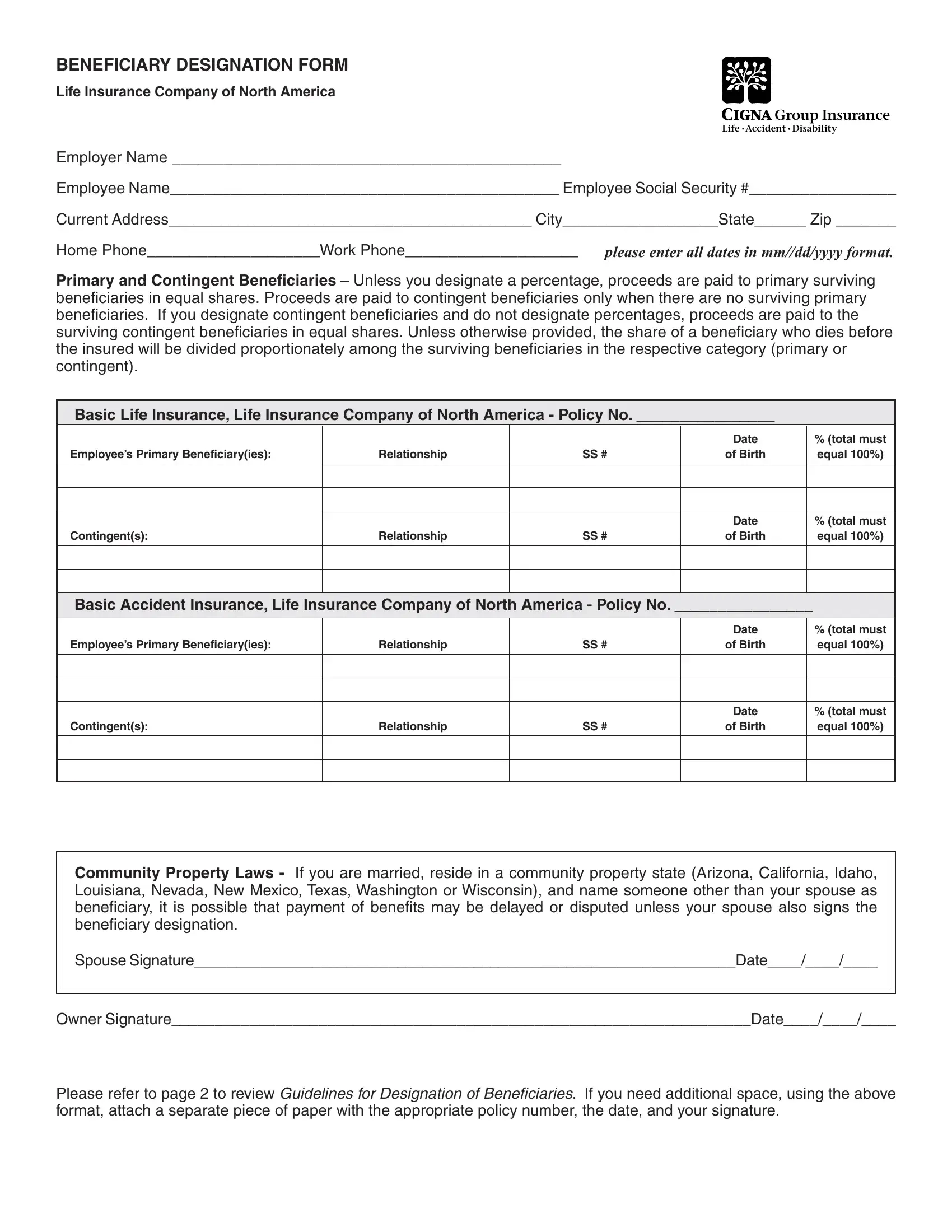 Beneficiary Form Template Fill Out Printable PDF Forms