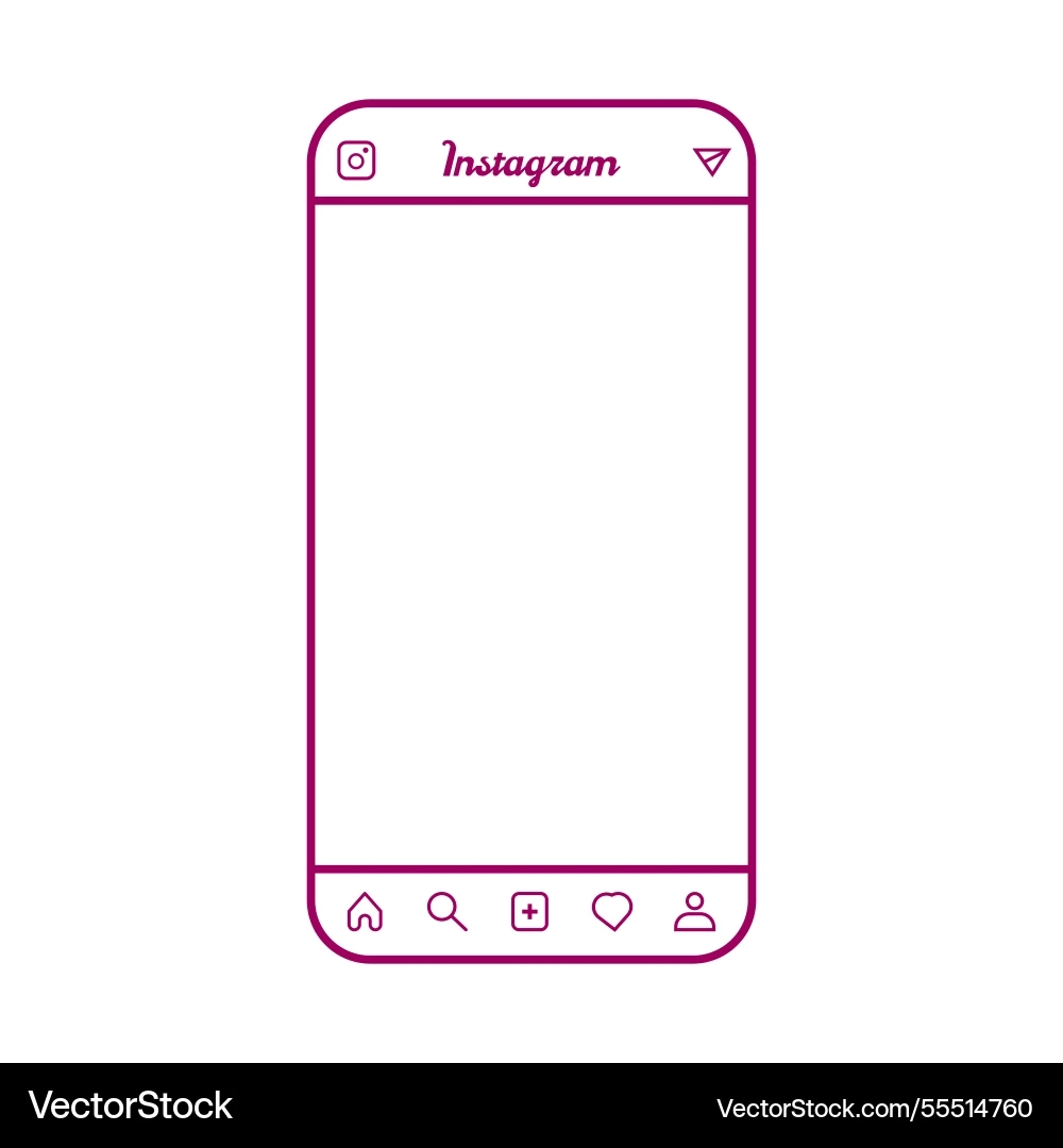 Blank Instagram Post Frame Template For Social Royalty Free Vector VectorStock