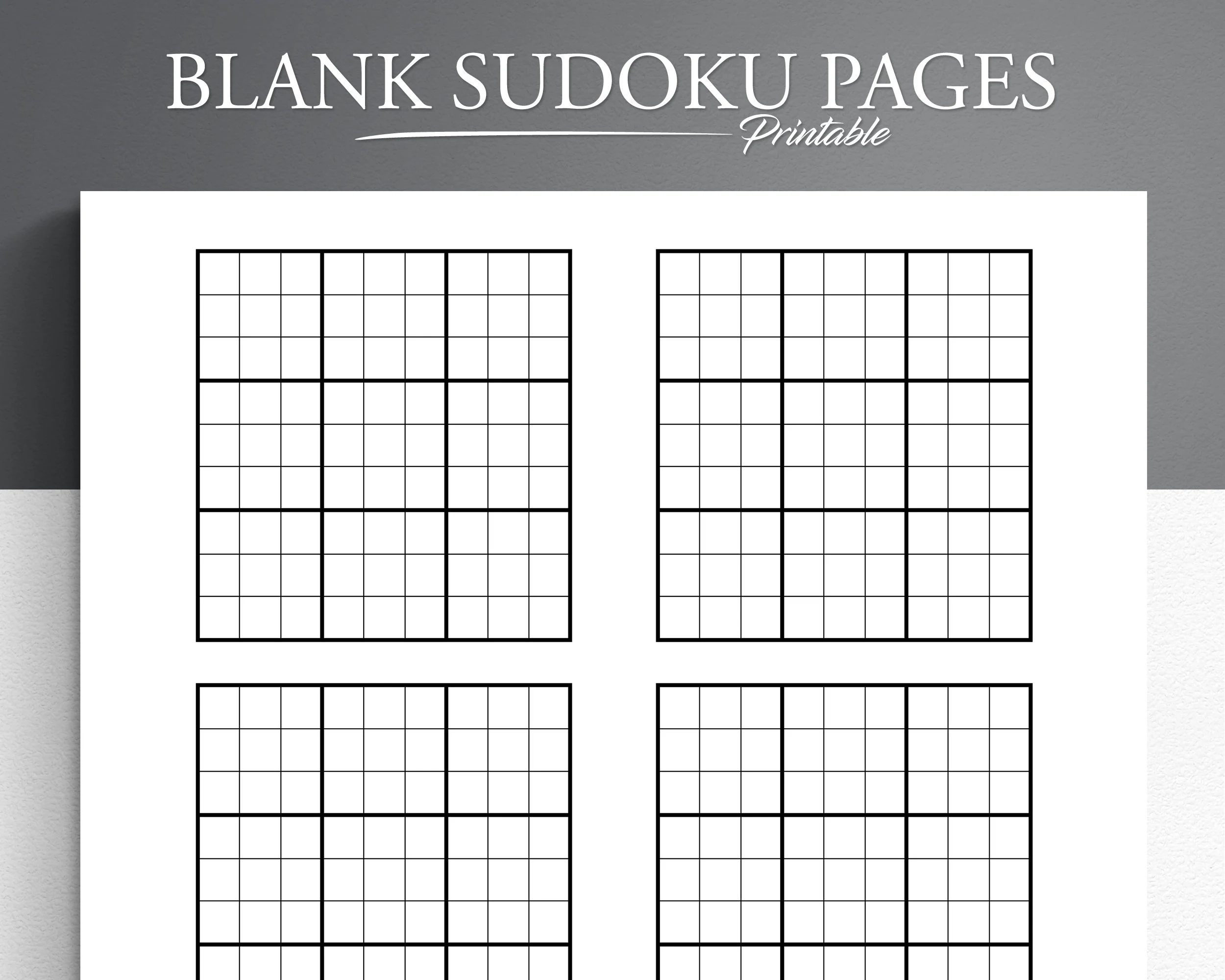 Blank Sudoku Pages Printable Blank Sudoku Sudoku Grid Sudoku Game Sheets Etsy