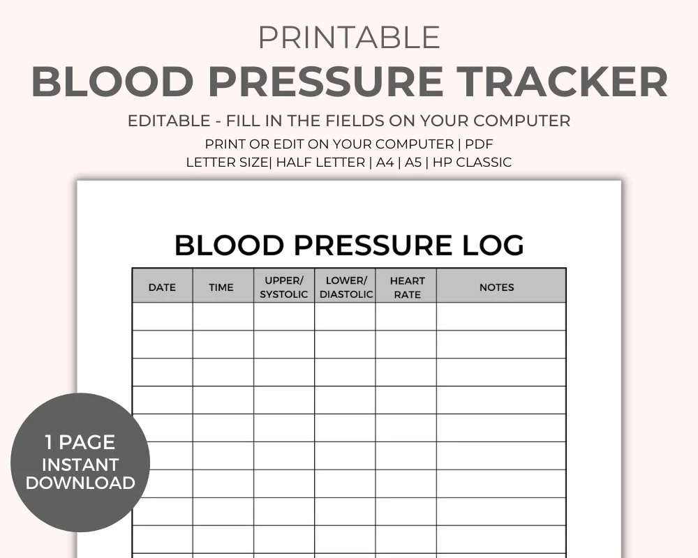 blood pressure chart pdf