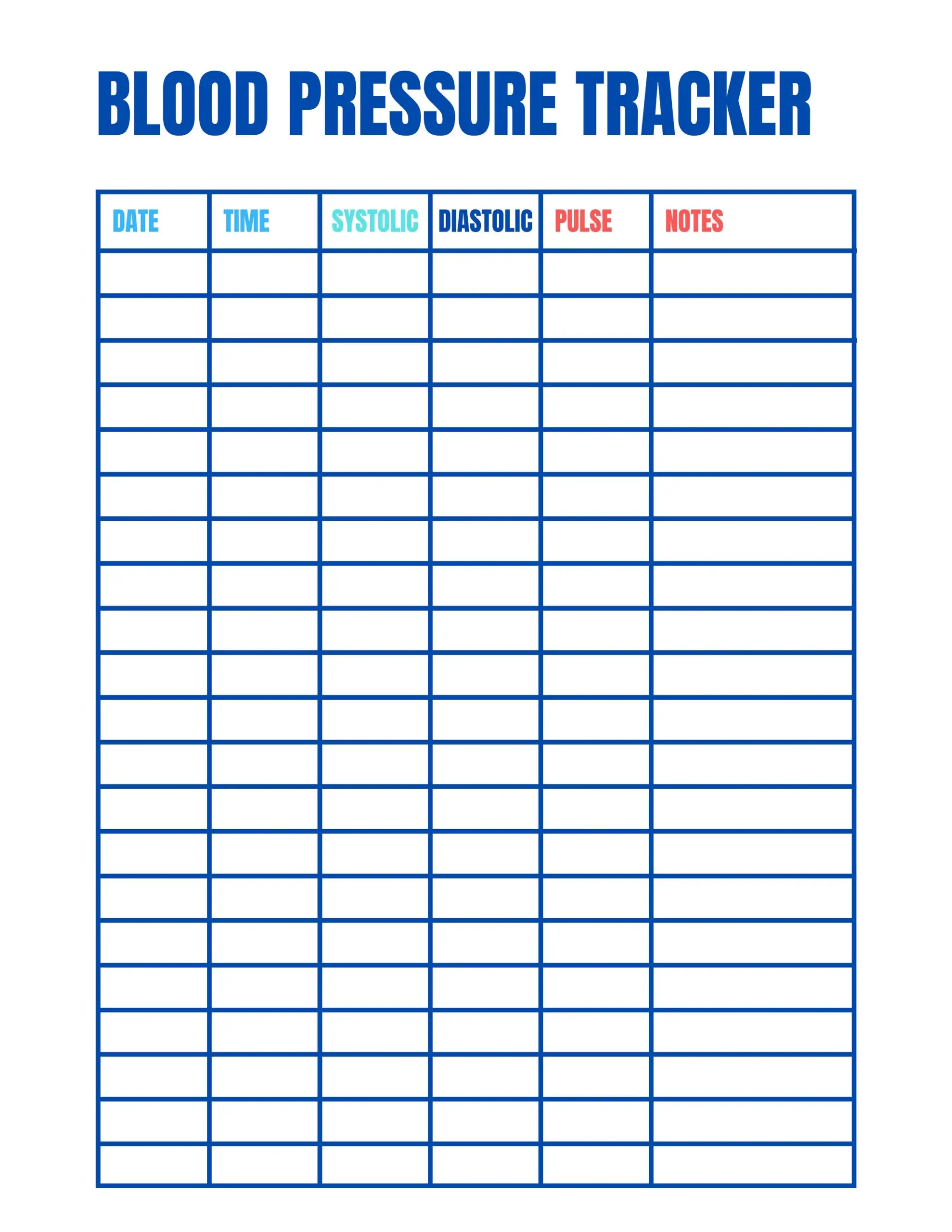 Blood Pressure Log Blood Pressure Chart Health Tracker Medical Tracker Etsy