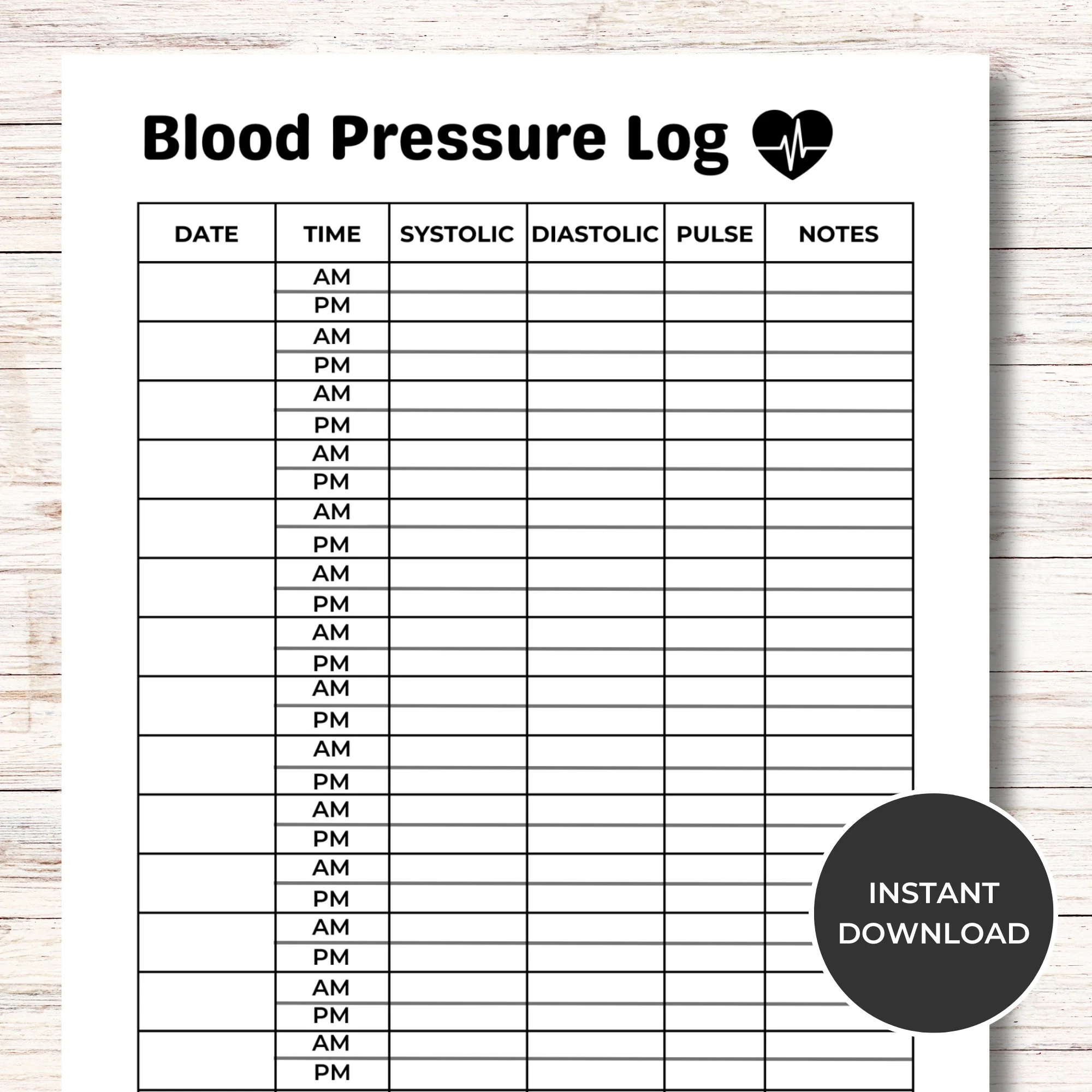 my blood pressure log