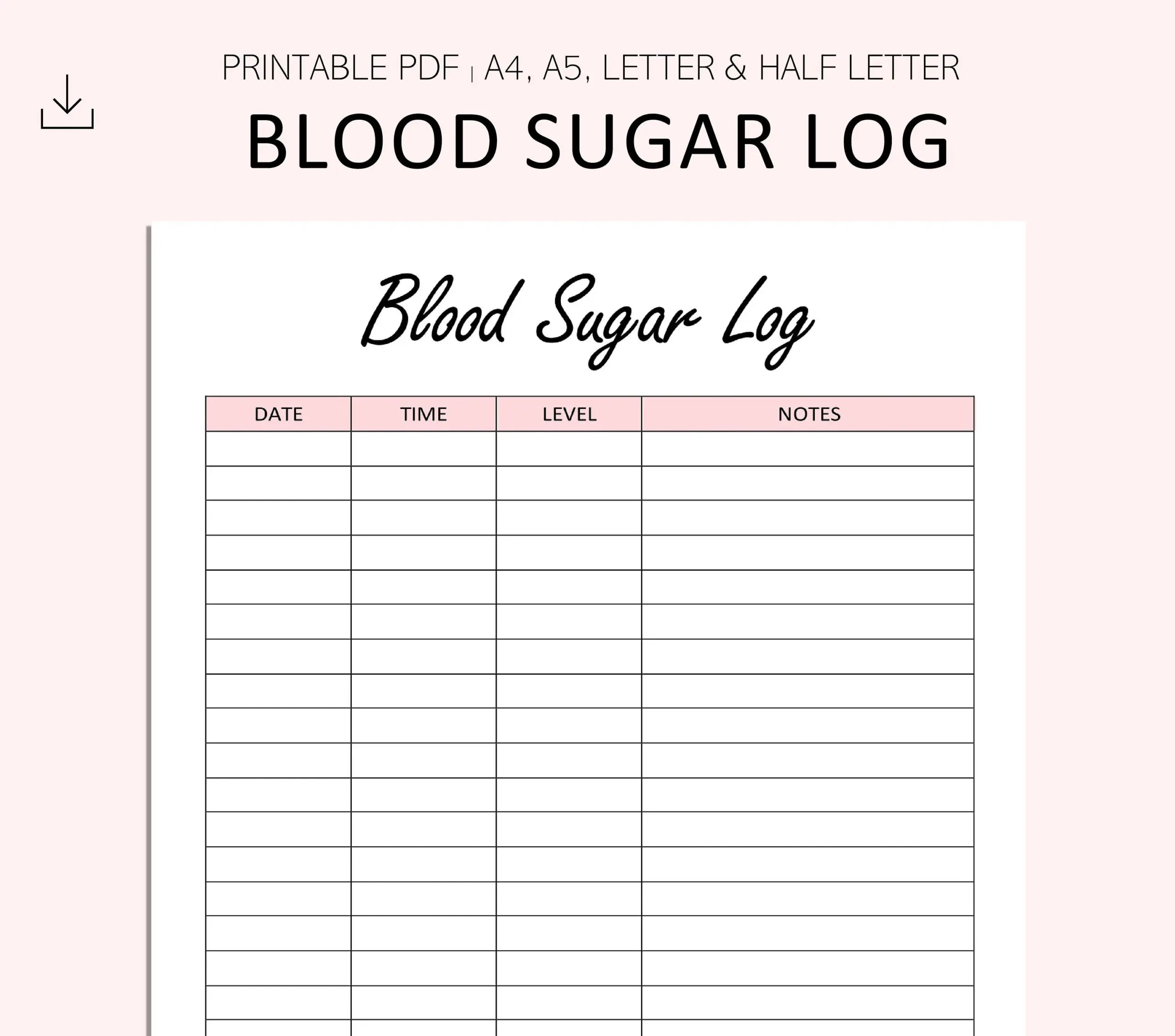 printable blood sugar chart pdf