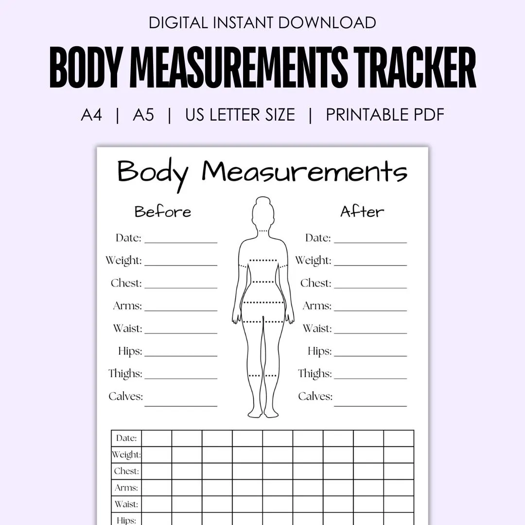 measurements for weight loss chart